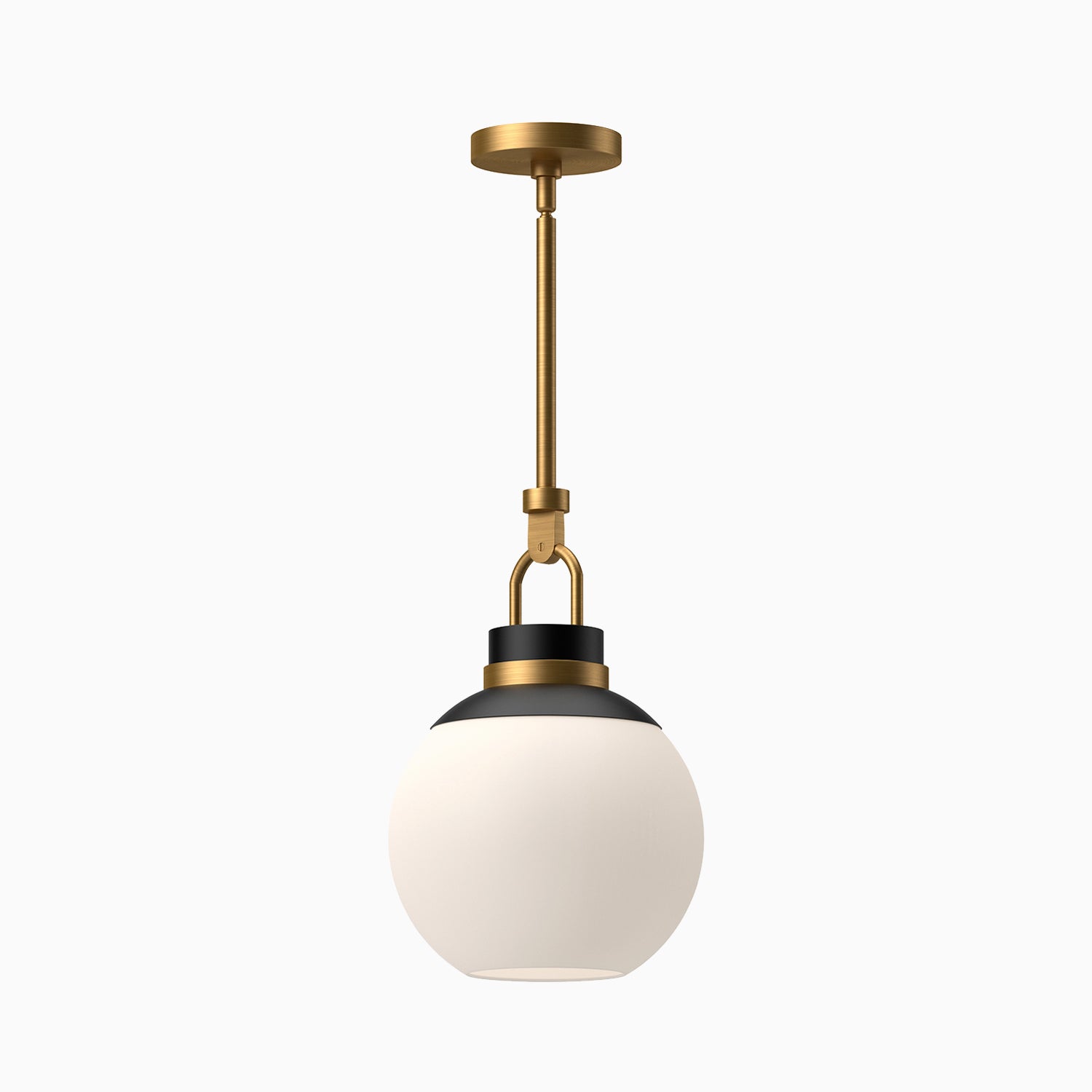 Eugene 12" 1 Light Pendant in Aged Gold/Opal Matte Glass
