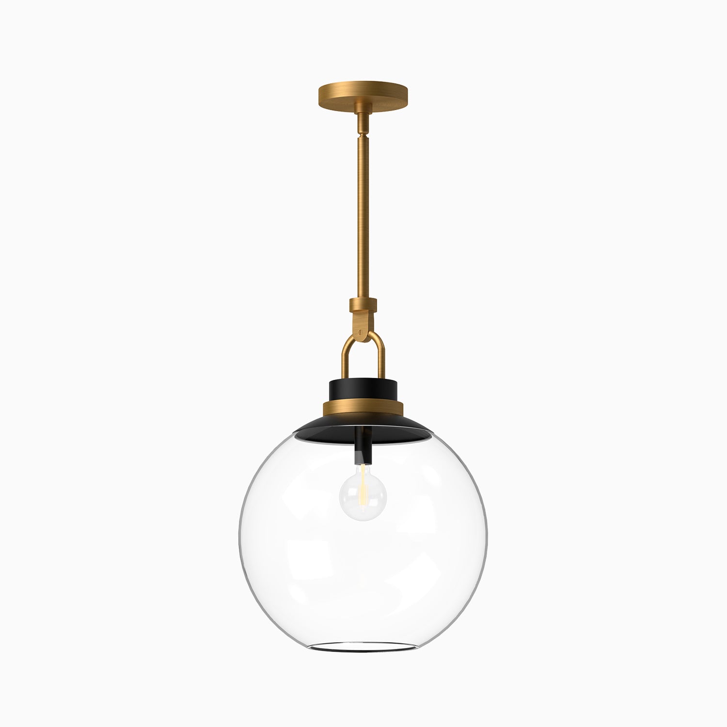 Eugene 16" 1 Light Pendant in Aged Gold/Clear Glass