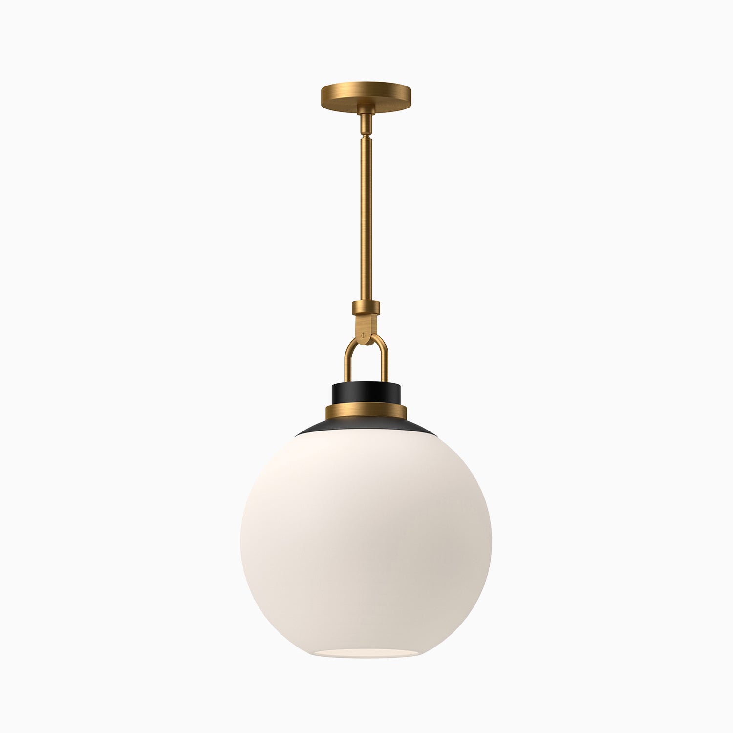 Eugene 16" 1 Light Pendant in Aged Gold/Opal Matte Glass