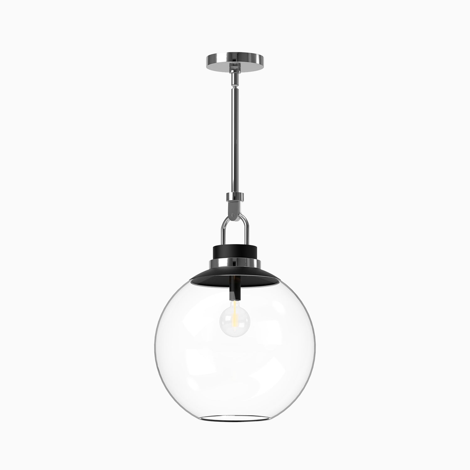 Eugene 16" 1 Light Pendant in Chrome/Clear Glass
