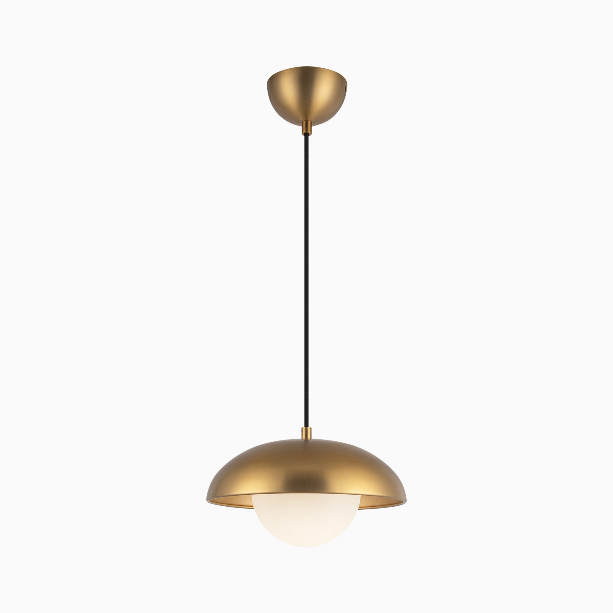 Harriet 11" 1 Light Pendant in Aged Gold/Opal Matte Glass