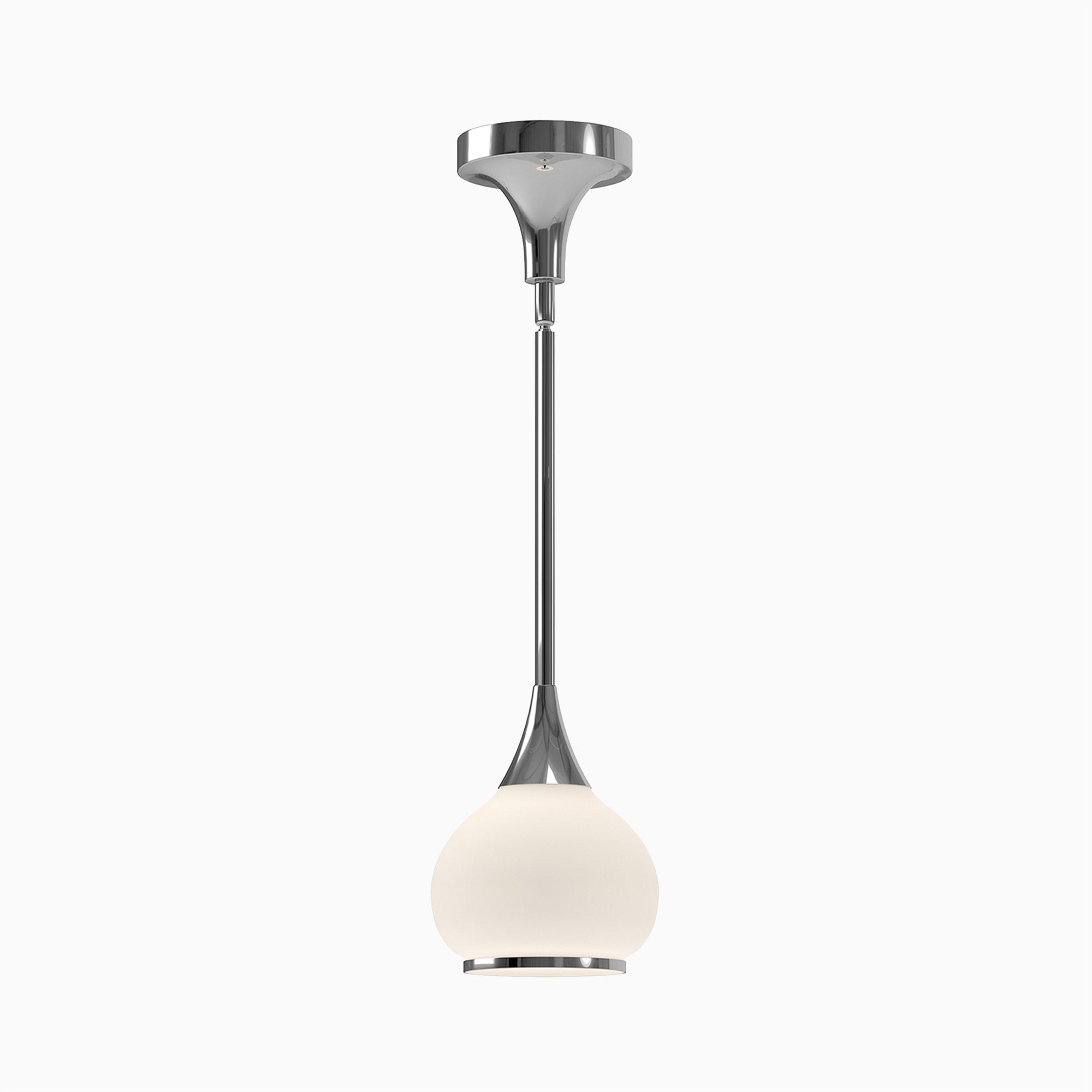 Eleanor 6" 1 Light Pendant in Chrome/Opal Matte Glass