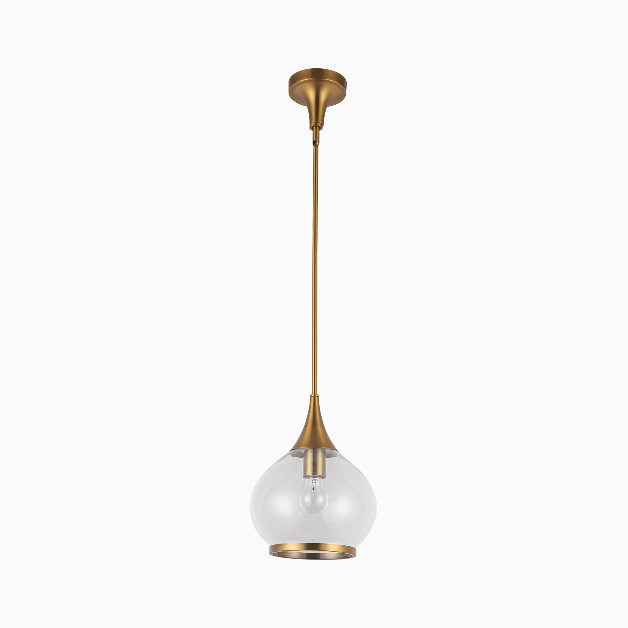 Eleanor 10" 1 Light Pendant in Aged Gold/Clear Glass