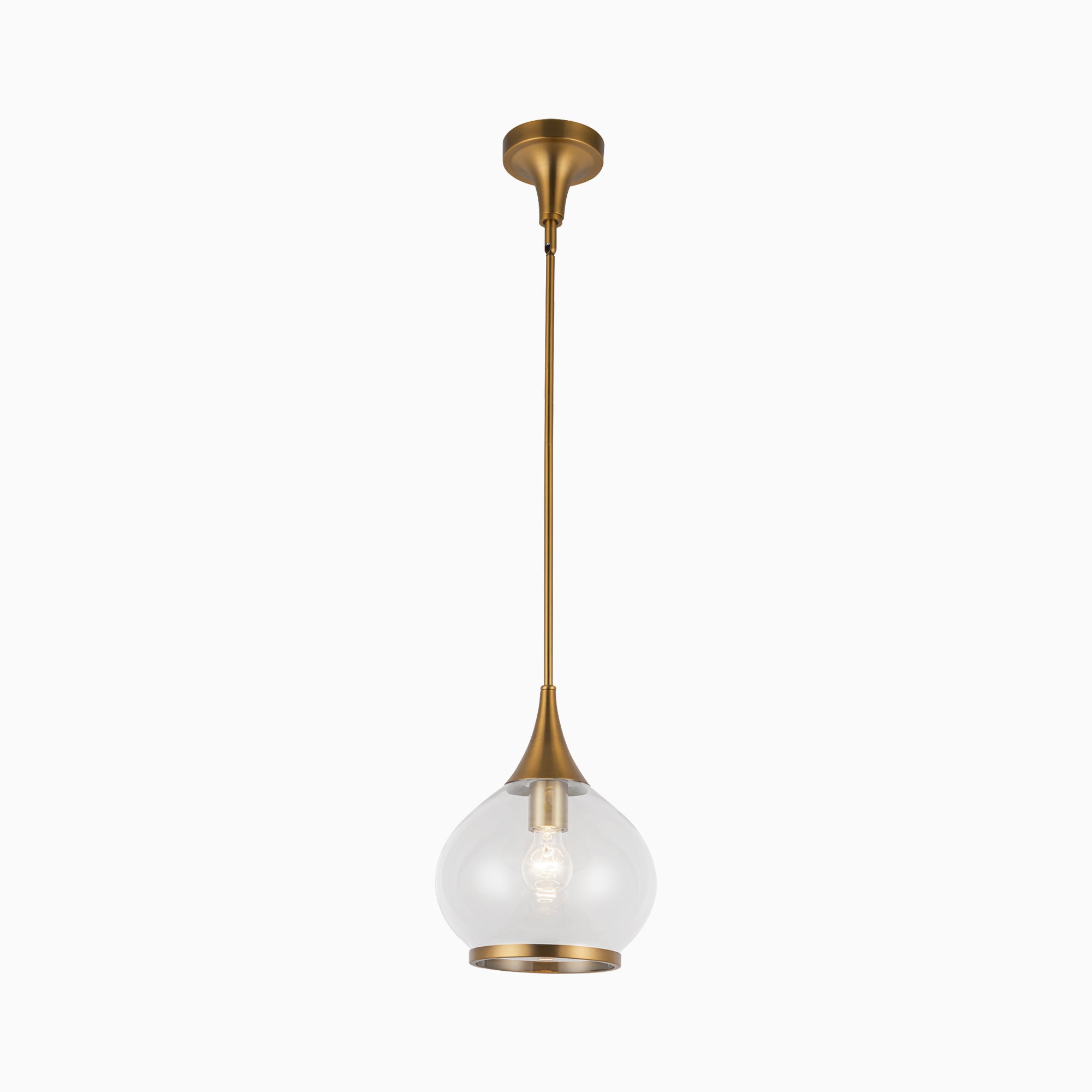 Eleanor 10" 1 Light Pendant in Aged Gold/Clear Glass