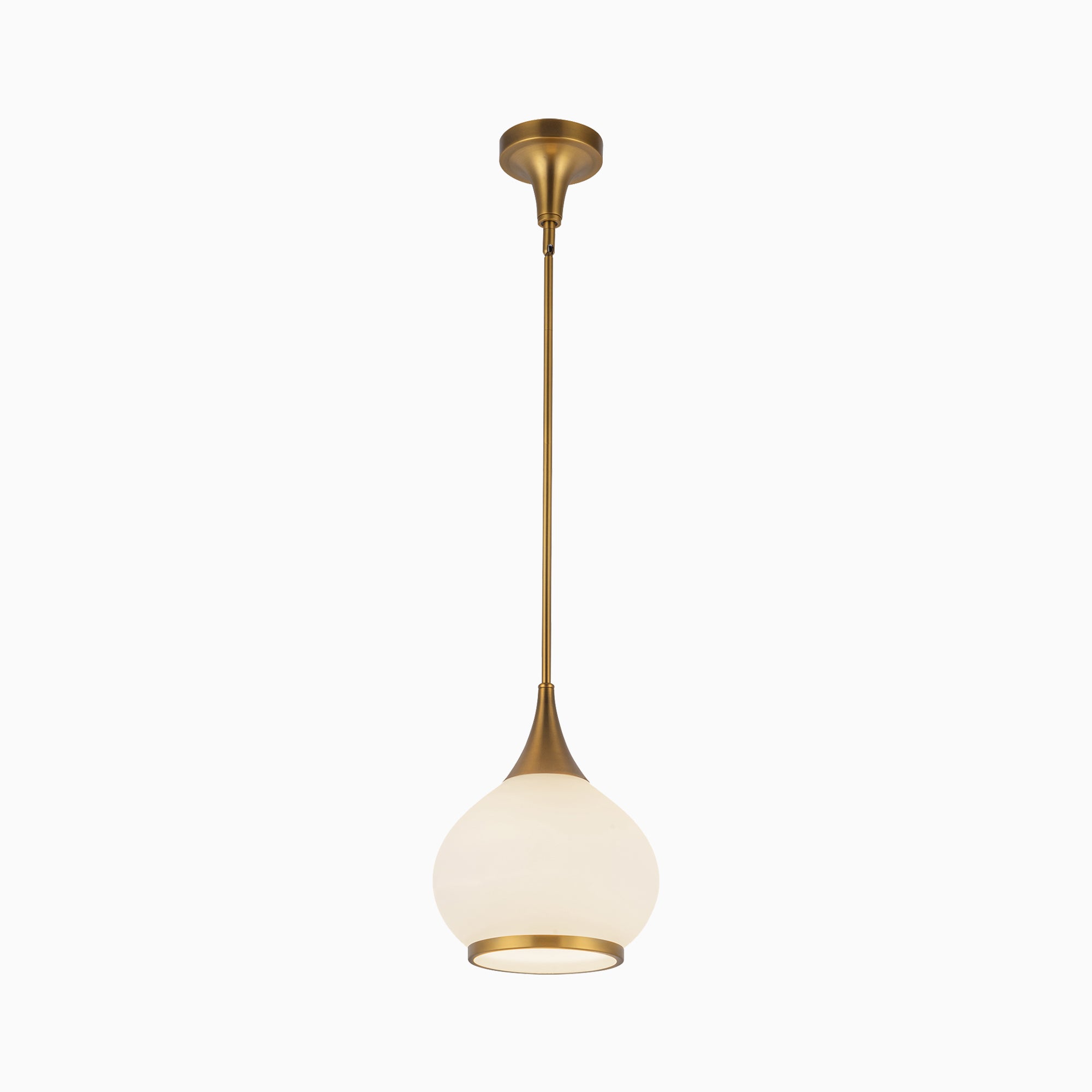 Eleanor 10" 1 Light Pendant in Aged Gold/Opal Matte Glass