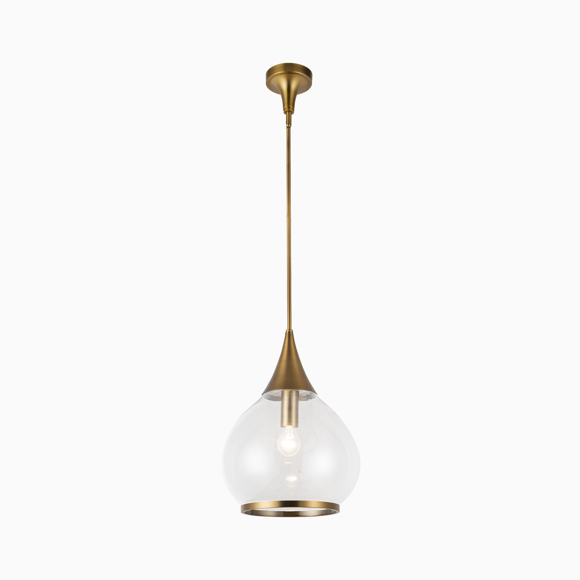 Eleanor 14" 1 Light Pendant in Aged Gold/Clear Glass
