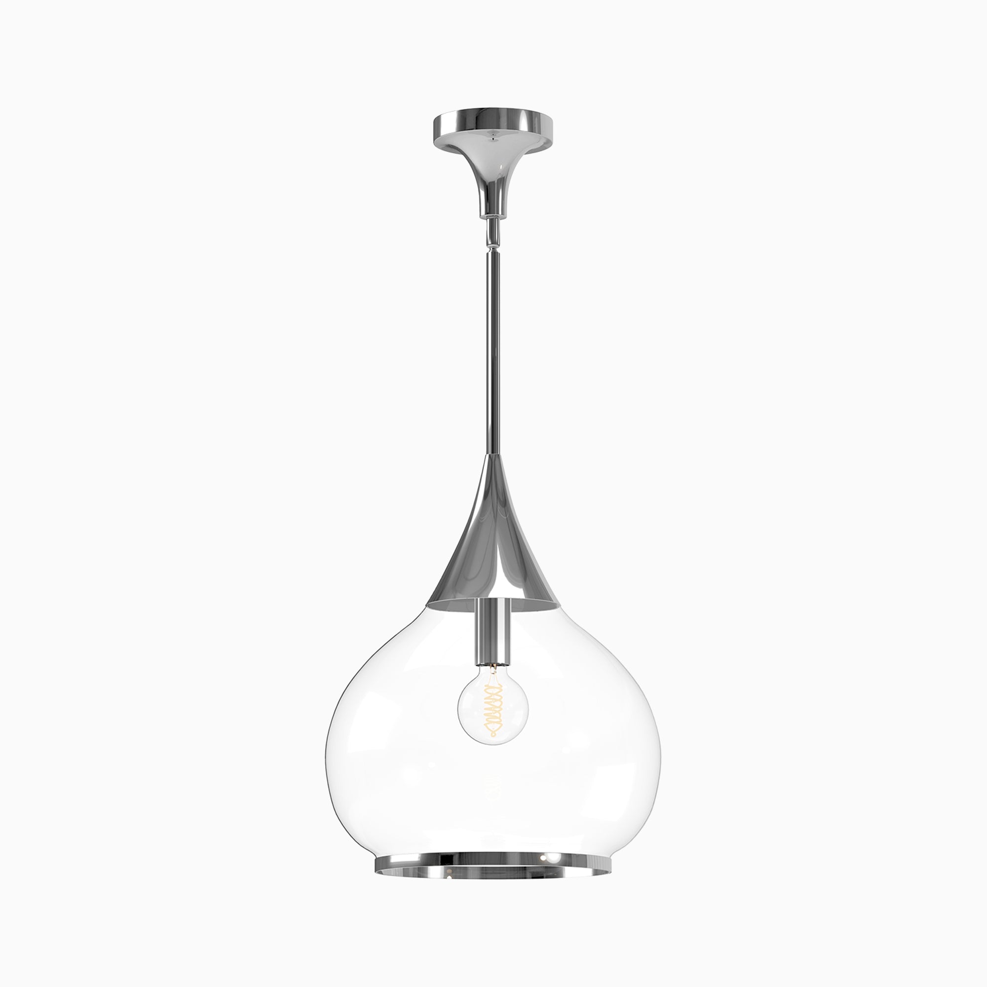 Eleanor 14" 1 Light Pendant in Chrome/Clear Glass