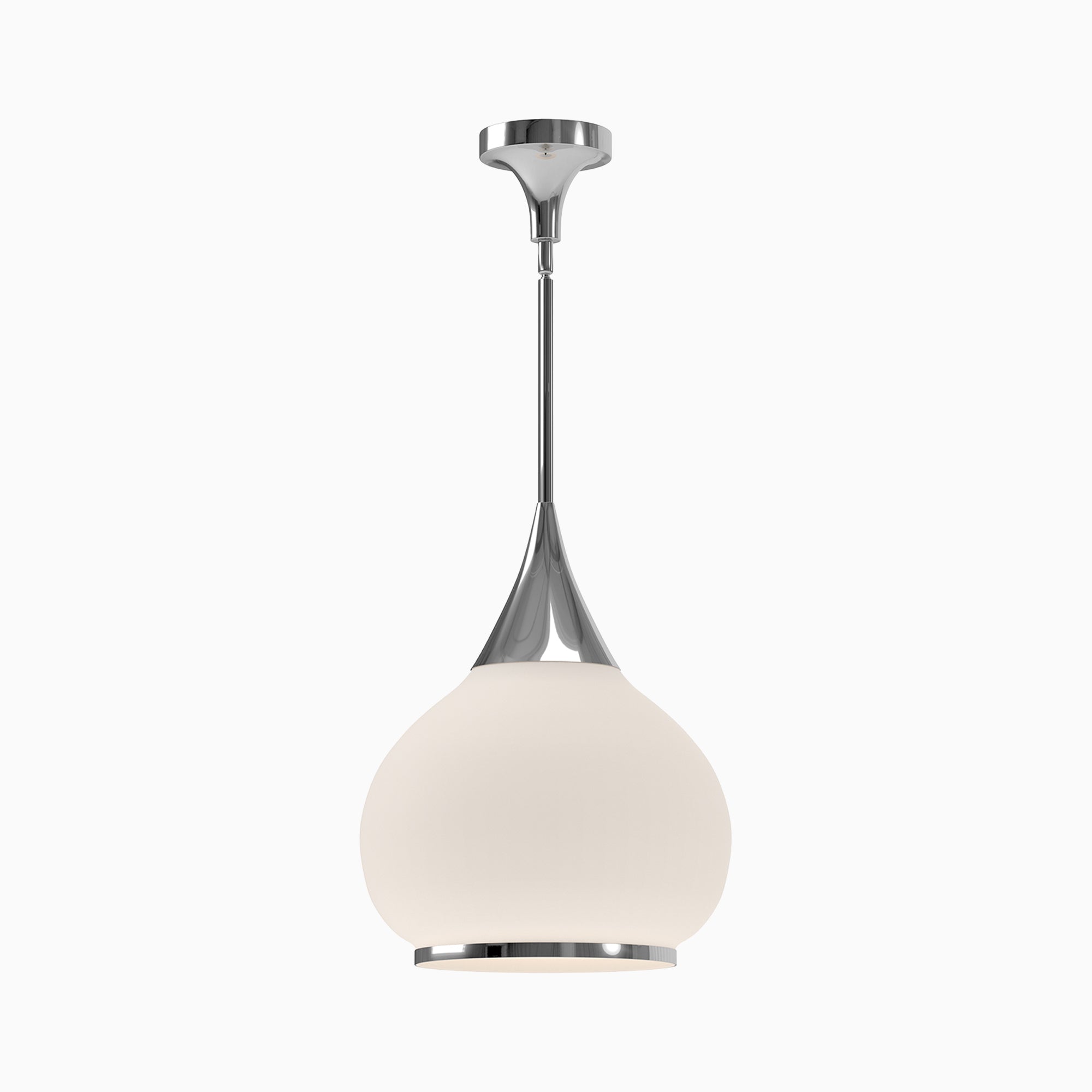 Eleanor 14" 1 Light Pendant in Chrome/Opal Matte Glass
