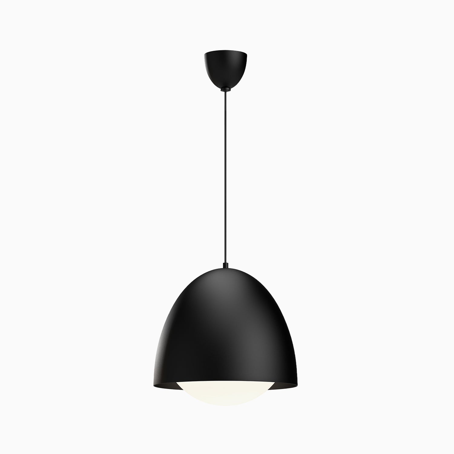 Carrey 16" 1 Light Pendant in Matte Black/Opal Matte Glass