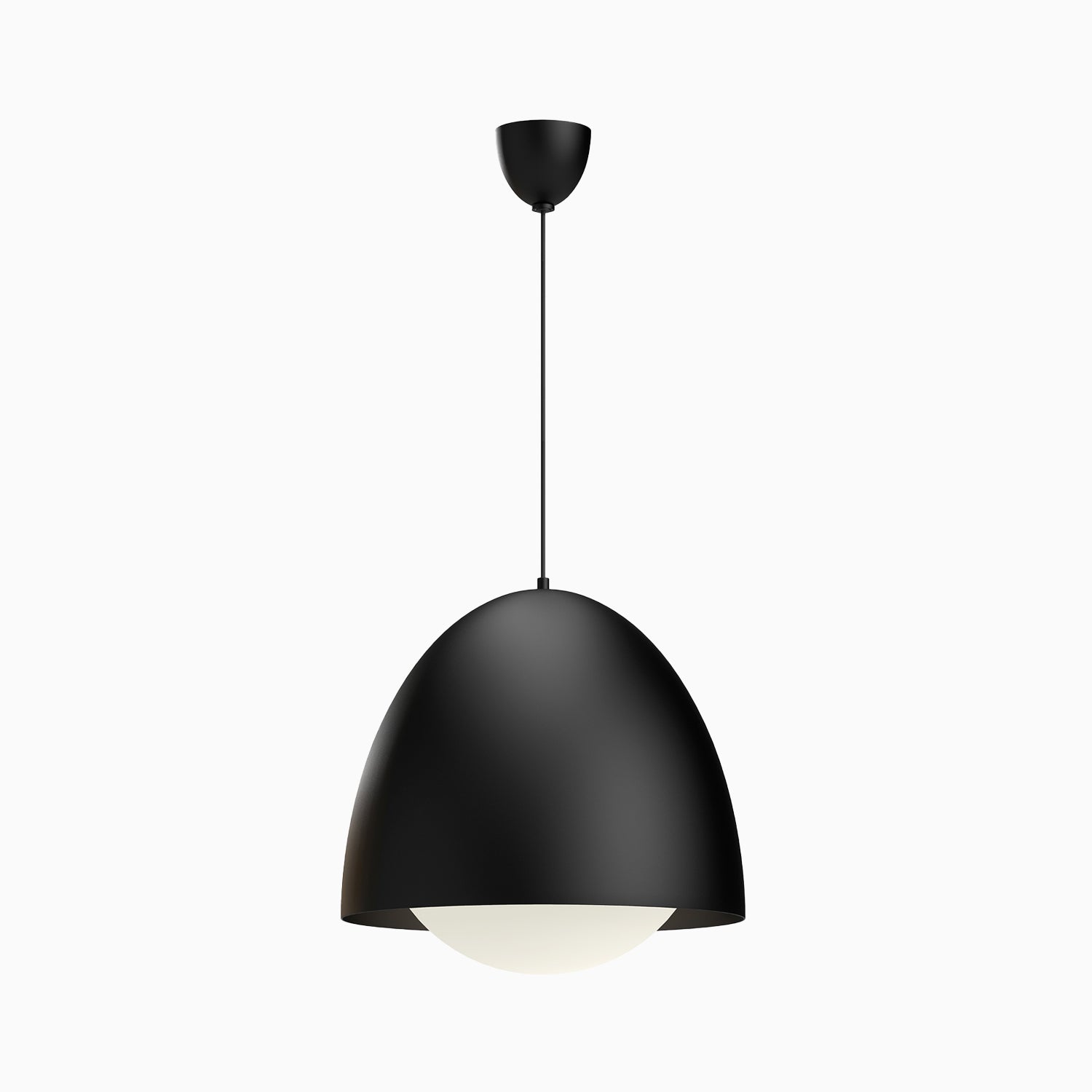 Carrey 20" 1 Light Pendant in Matte Black/Opal Matte Glass