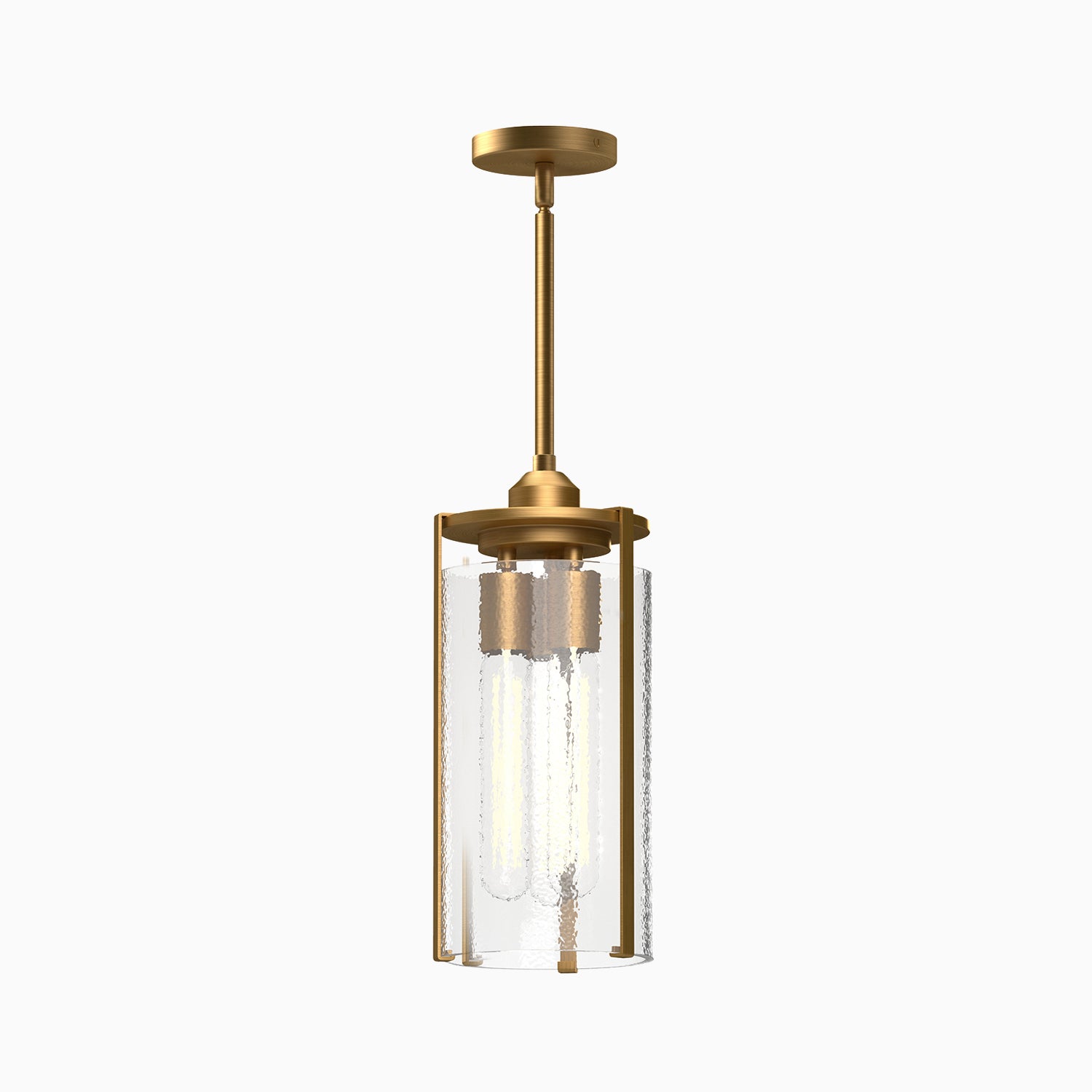 Howell 7" 3 Lights Pendant in Aged Gold/Clear Water Glass
