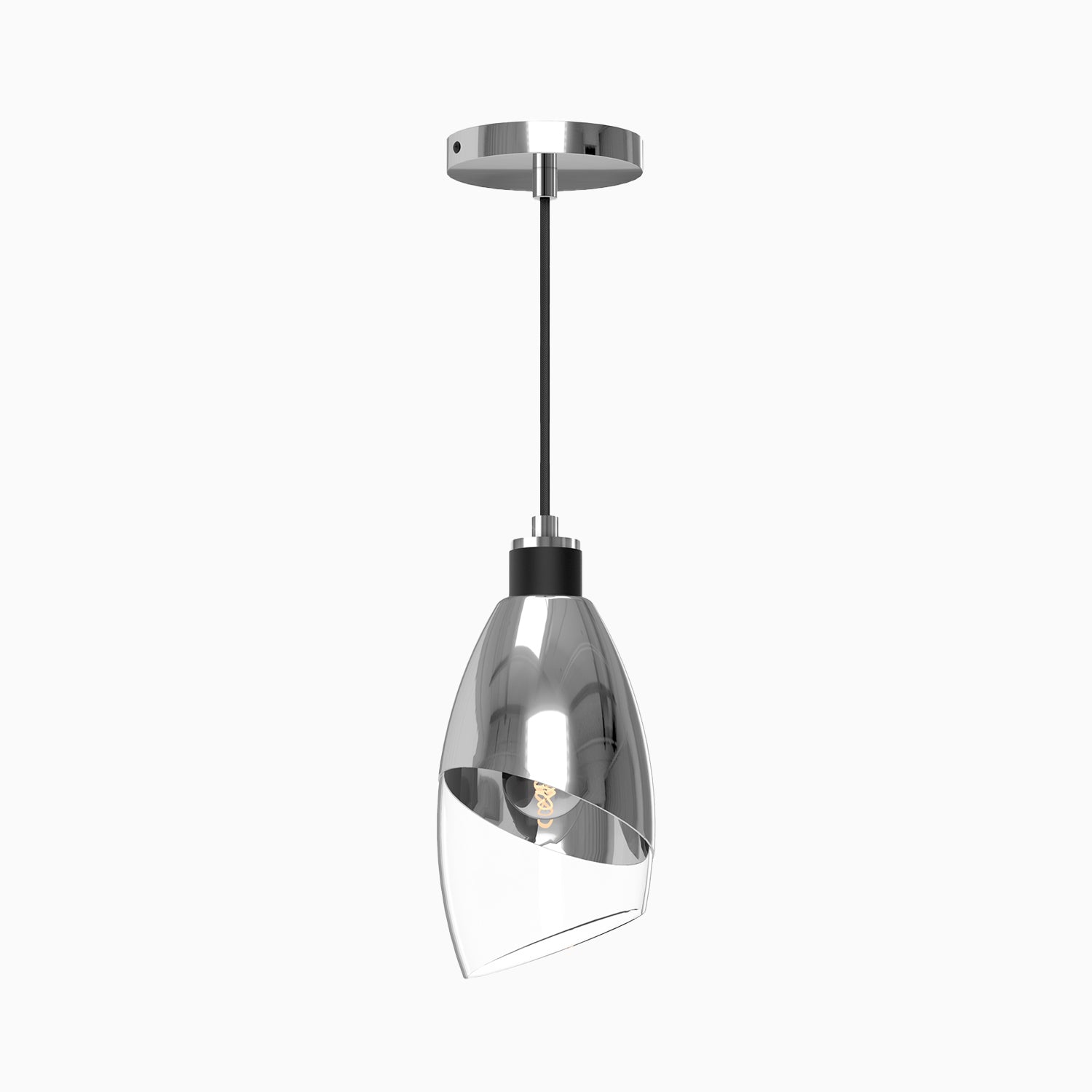 Virgil 5" 1 Light Pendant in Chrome/Clear Glass
