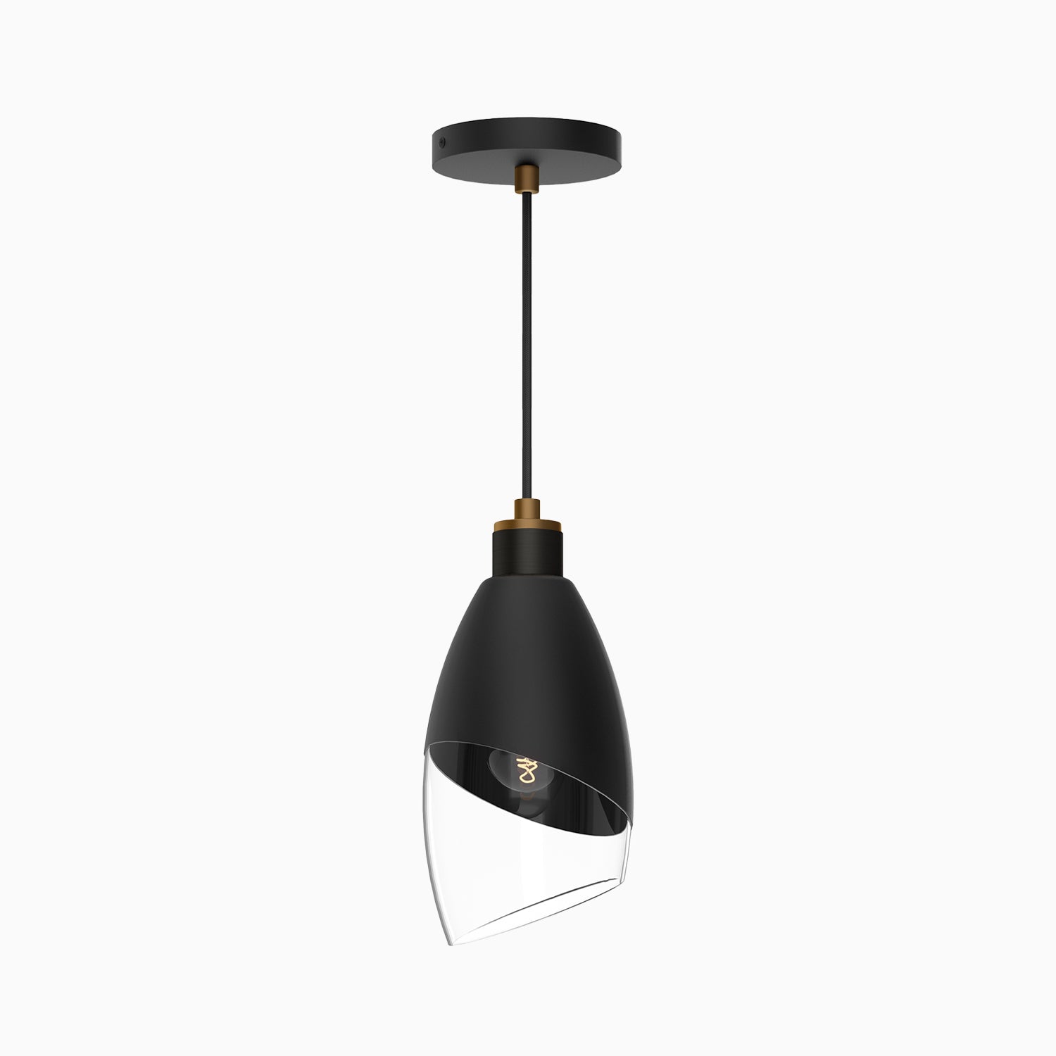 Virgil 5" 1 Light Pendant in Clear Glass/Matte Black