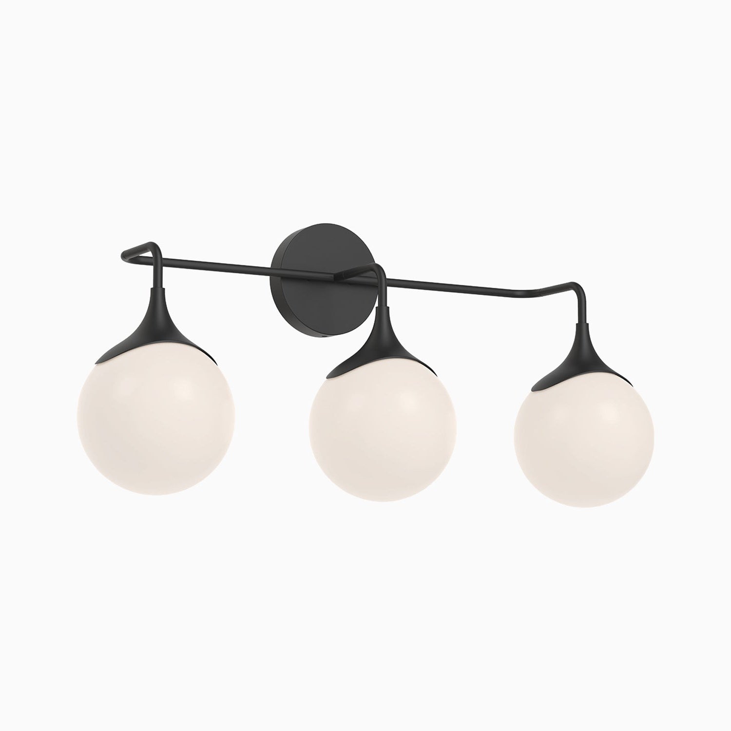 Sylvia 25" 3 Lights Vanity Light in Matte Black/Opal Matte Glass