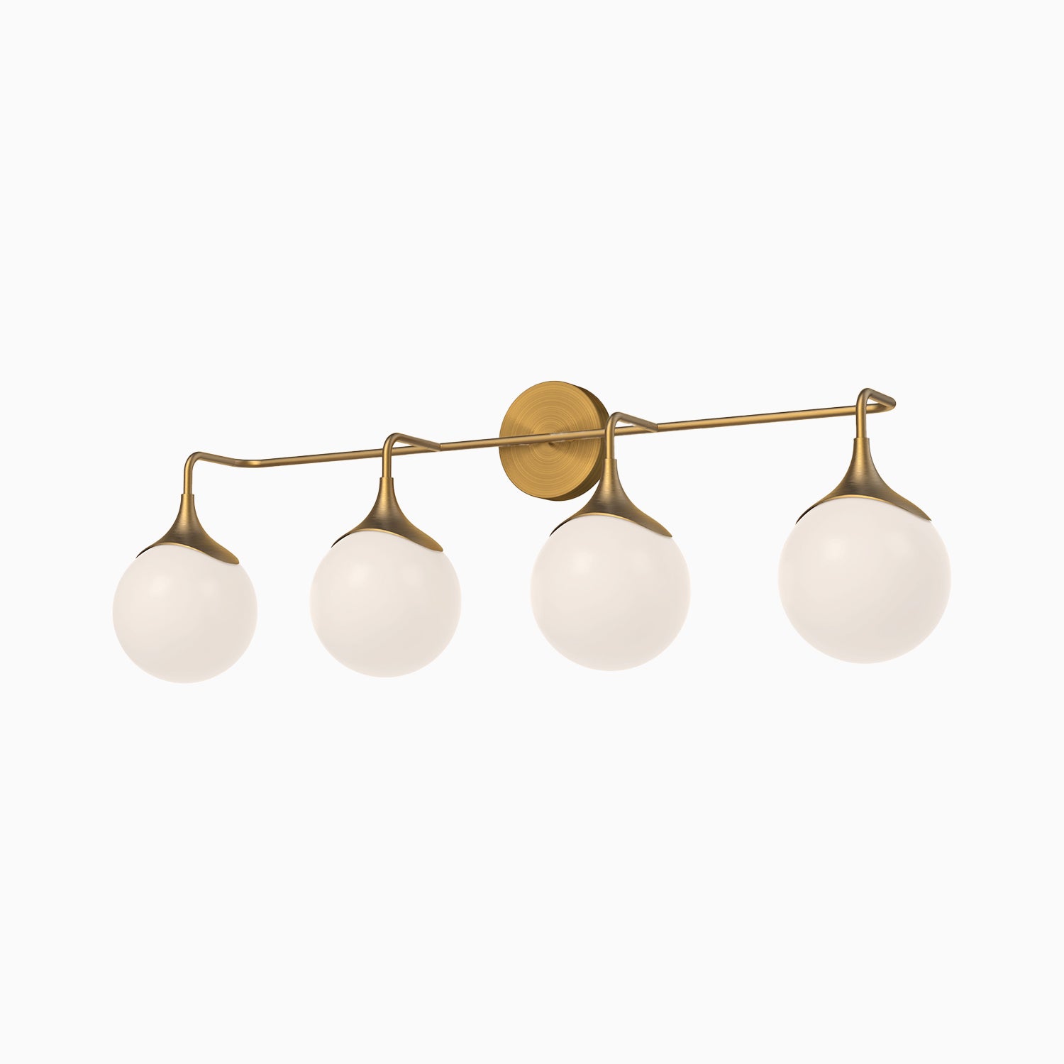 Sylvia 35" 4 Lights Vanity Light in Aged Gold/Opal Matte Glass
