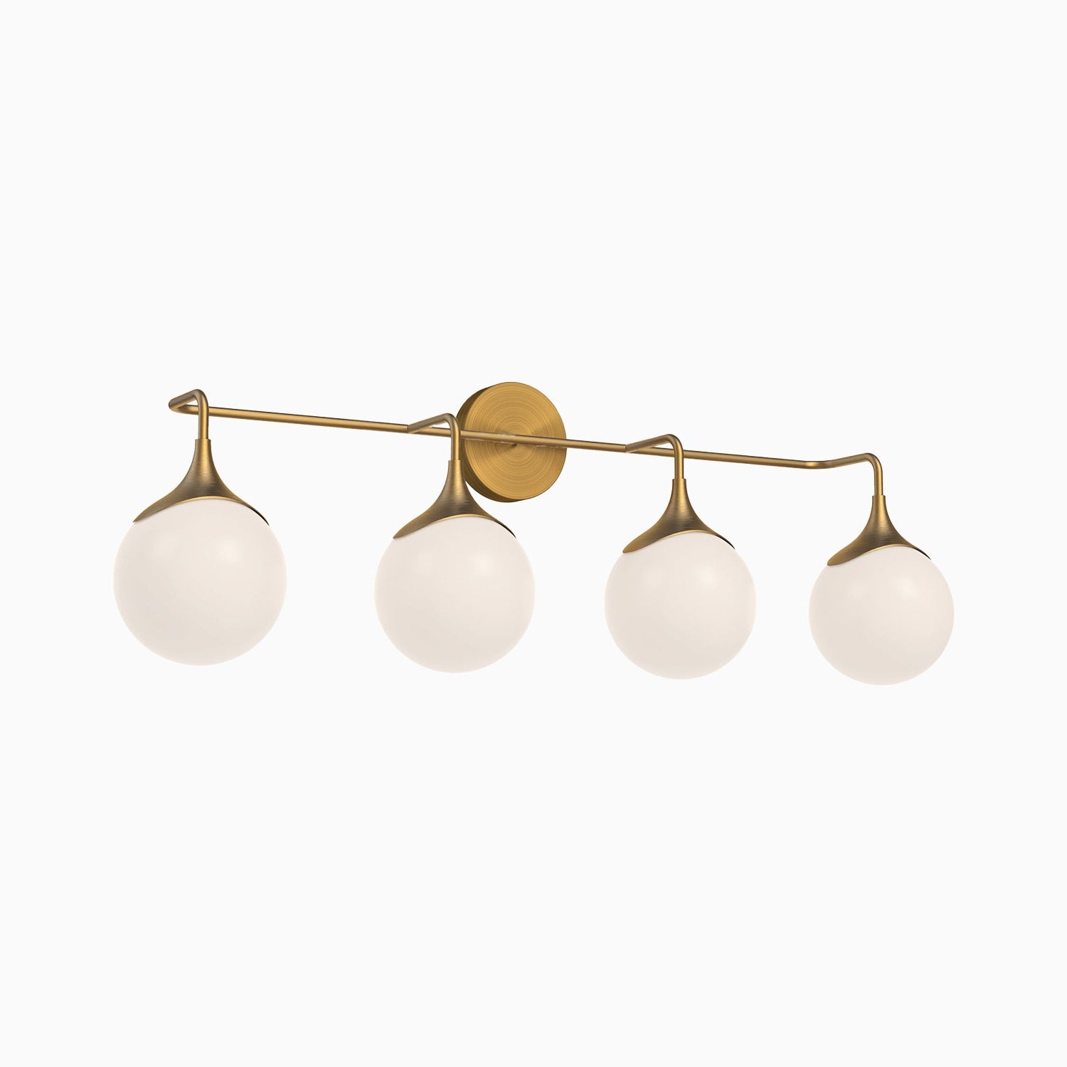 Sylvia 35" 4 Lights Vanity Light in Aged Gold/Opal Matte Glass