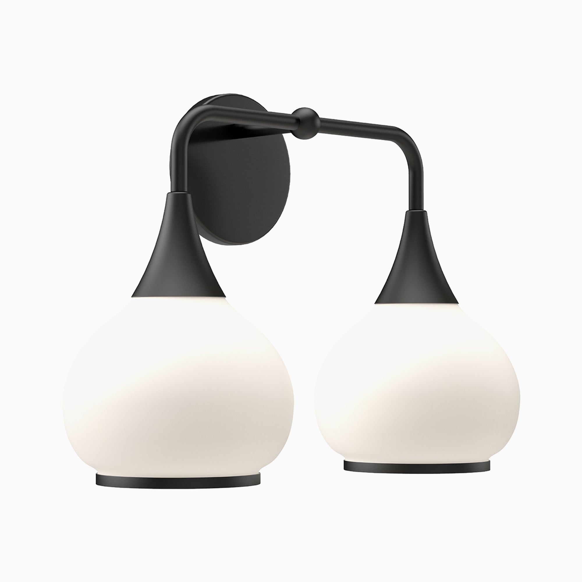 Eleanor 17" 2 Lights Vanity Light in Matte Black/Opal Matte Glass