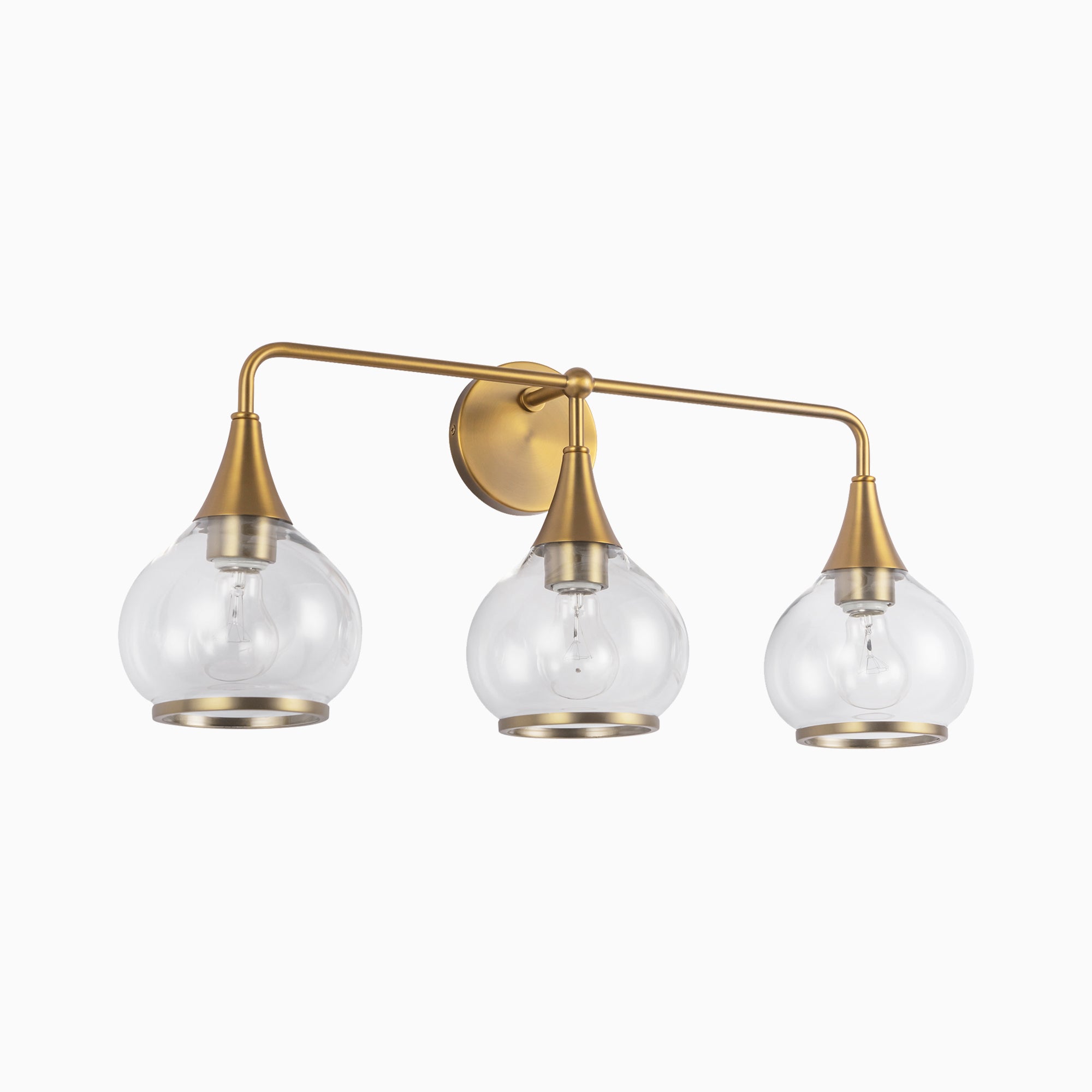 Eleanor 26" 3 Lights Vanity Light in Aged Gold/Clear Glass