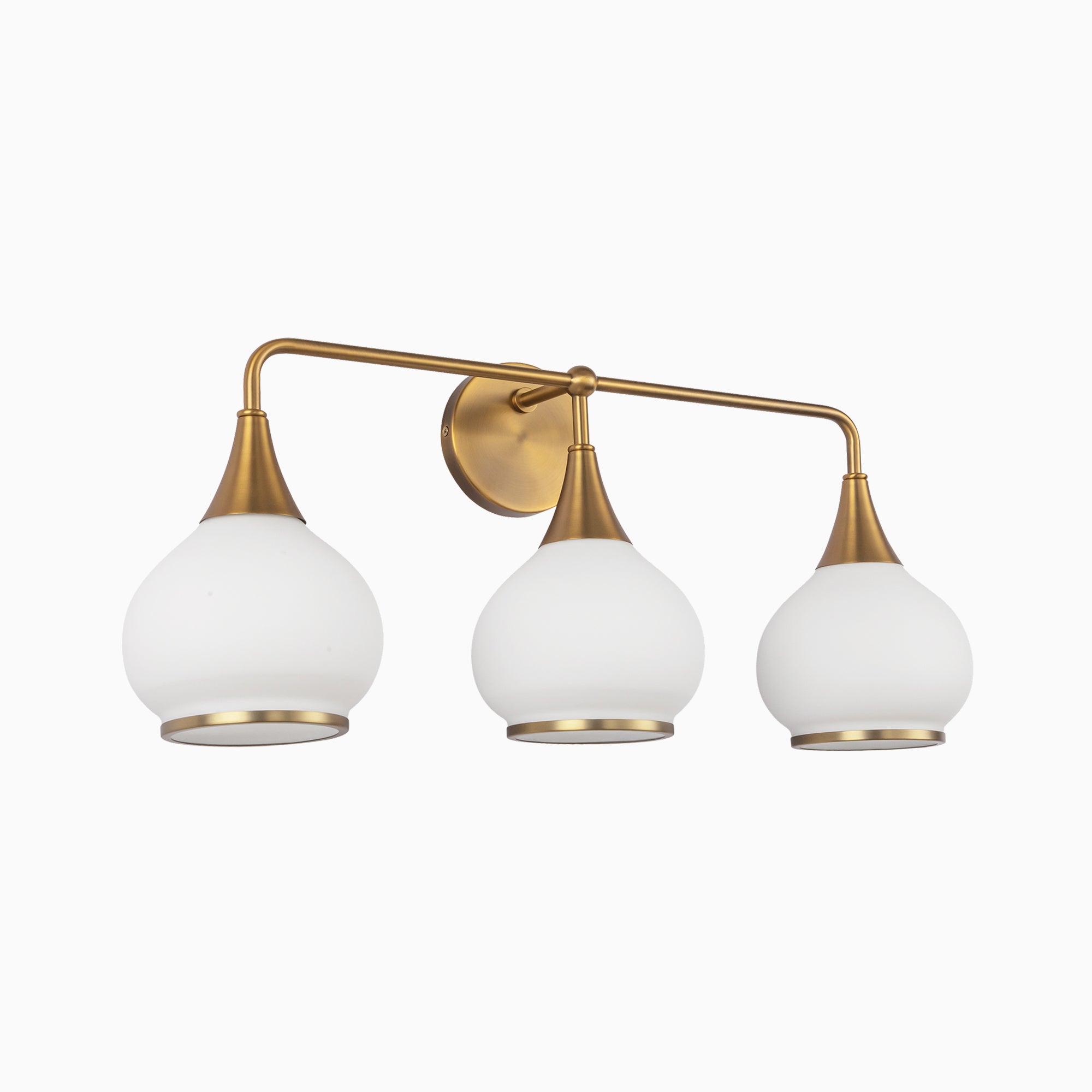 Eleanor 26" 3 Lights Vanity Light in Aged Gold/Opal Matte Glass