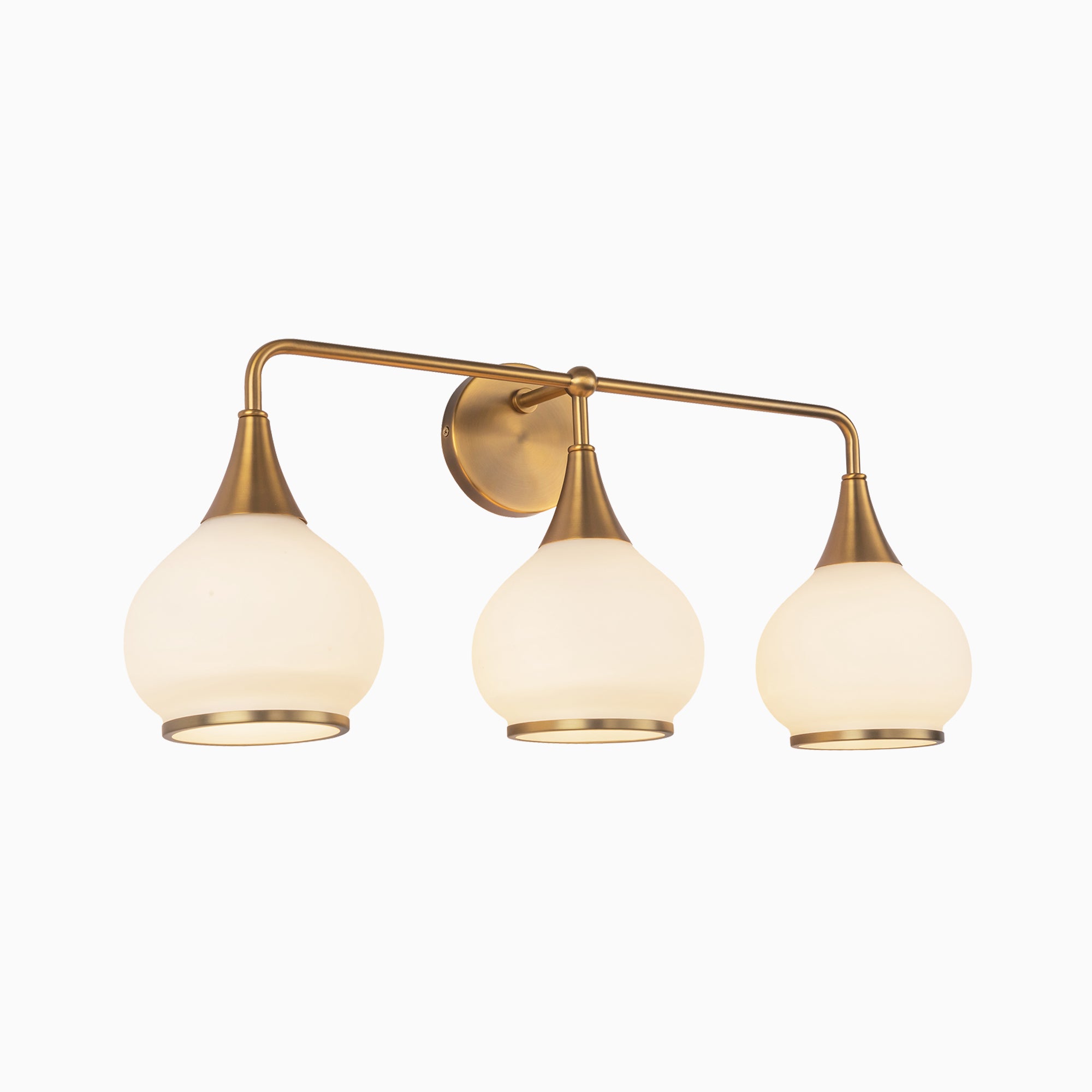 Eleanor 26" 3 Lights Vanity Light in Aged Gold/Opal Matte Glass