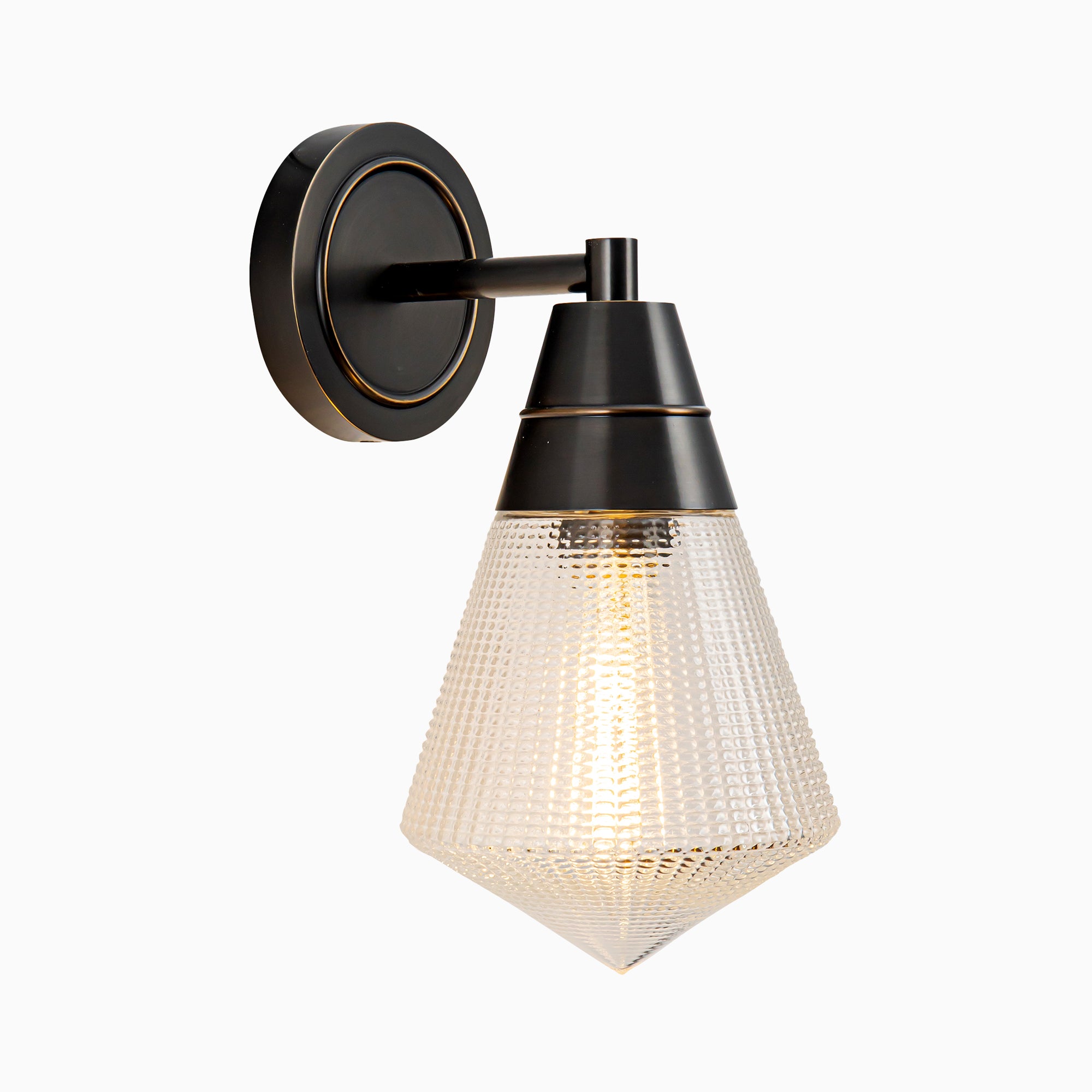 Irene 6" 1 Light Wall/Vanity Light in Urban Bronze/Prismatic Glass
