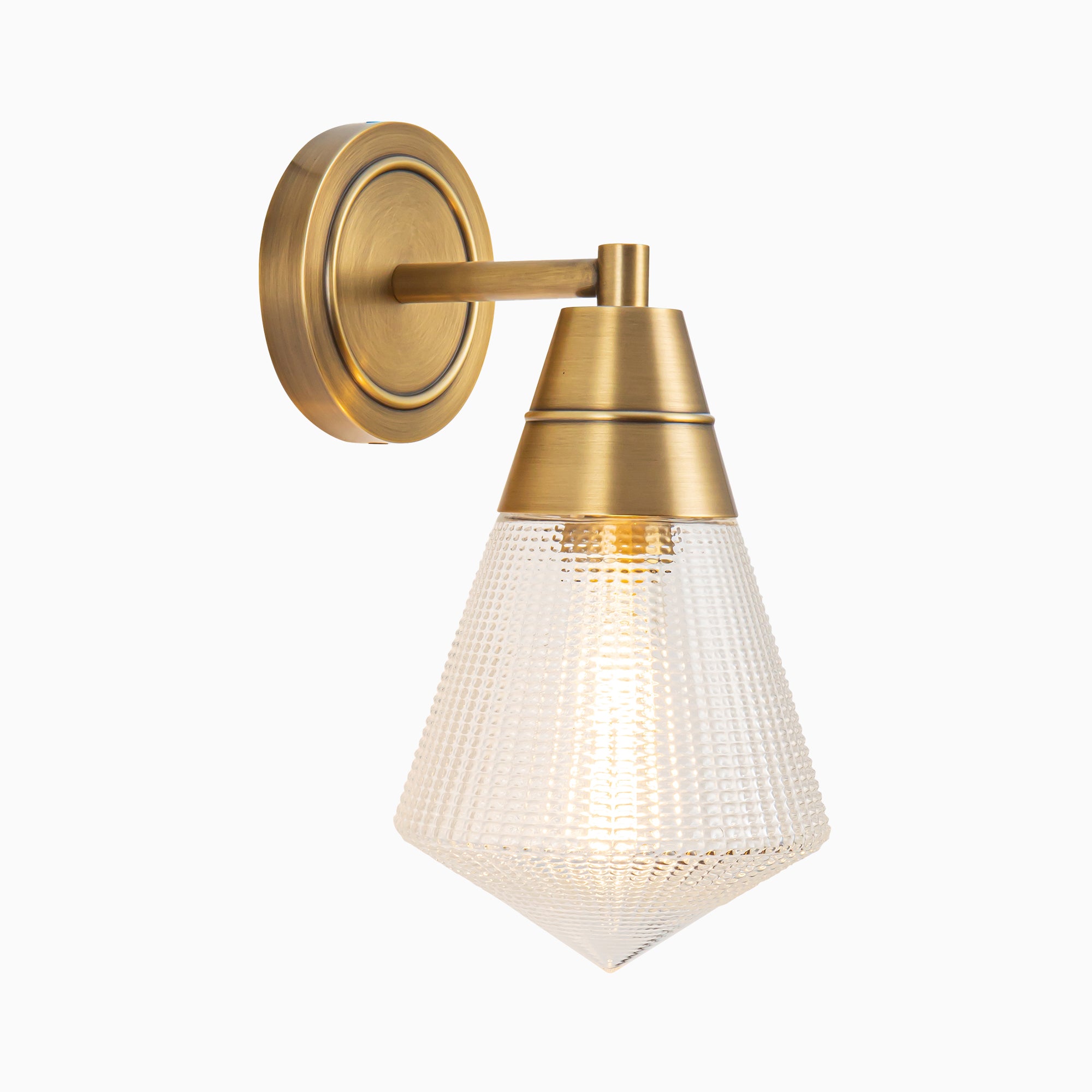 Irene 6" 1 Light Wall/Vanity Light in Vintage Brass/Prismatic Glass