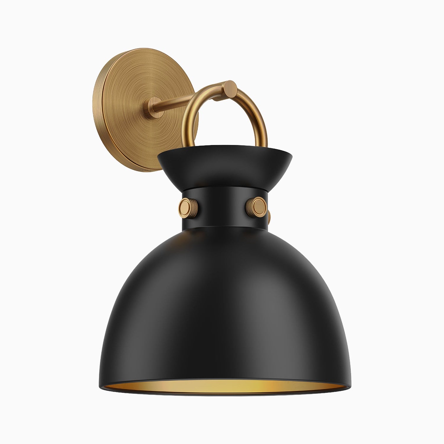 Owen 9" 1 Light Wall/Vanity Light in Aged Gold/Matte Black