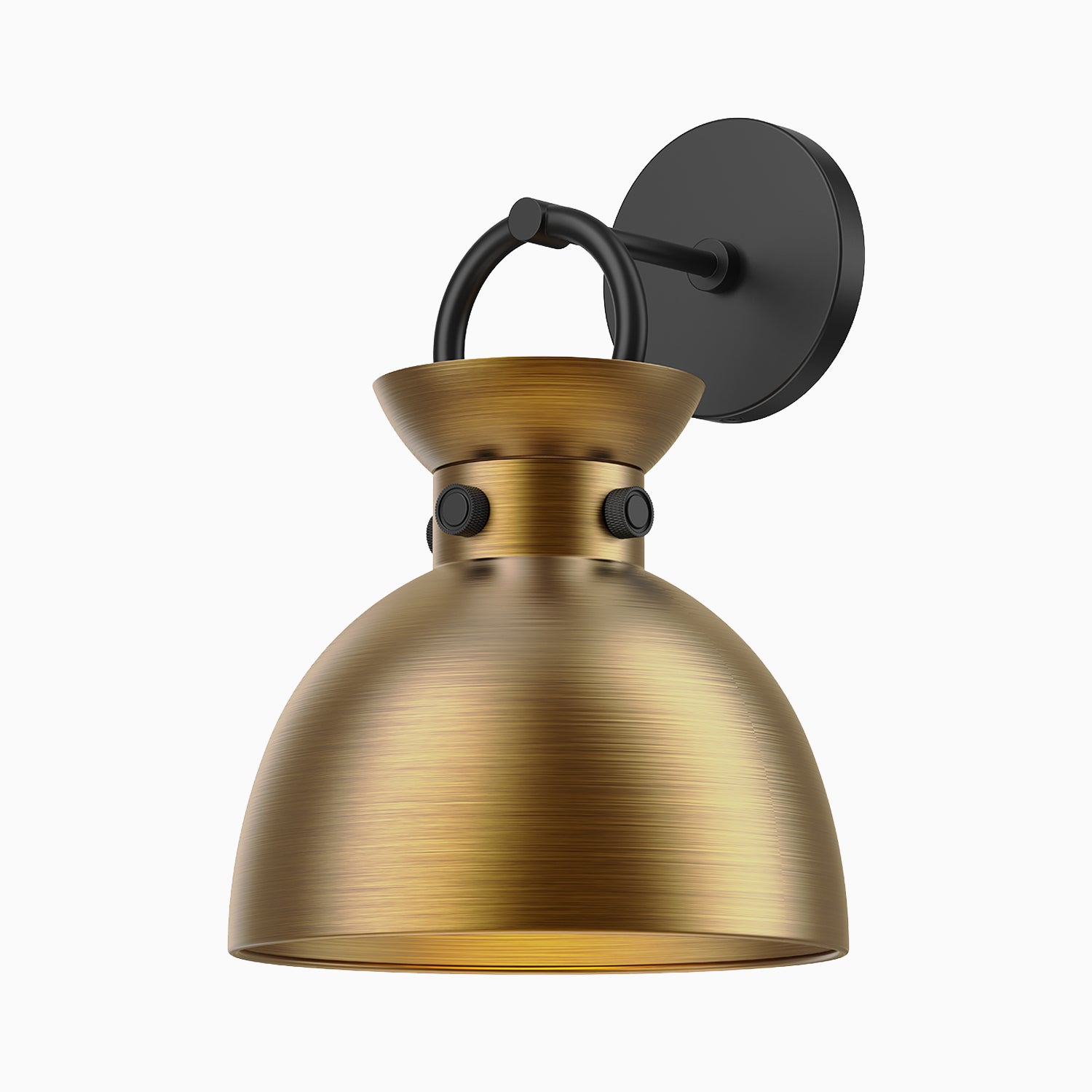 Owen 9" 1 Light Wall/Vanity Light in Matte Black/Aged Gold
