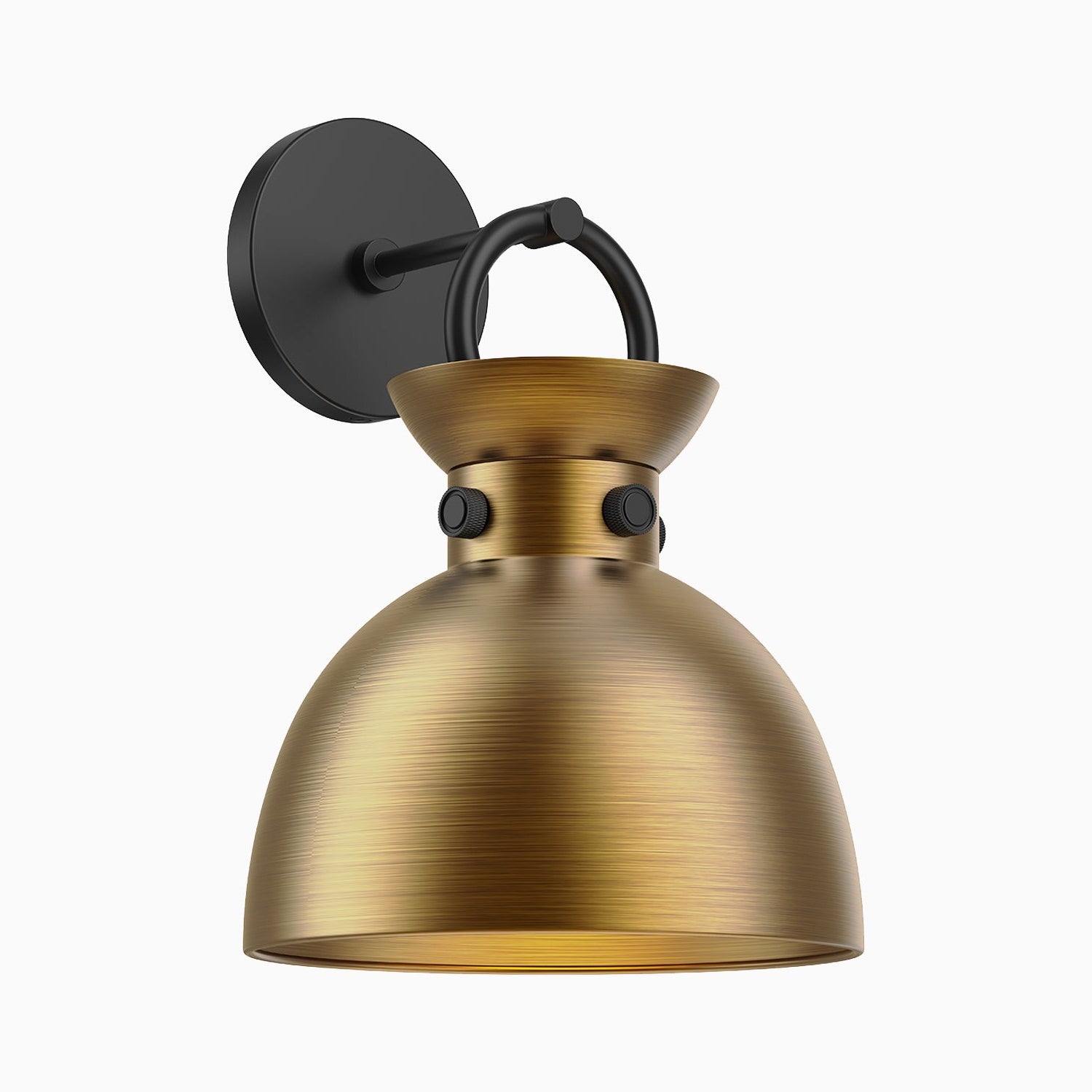 Owen 9" 1 Light Wall/Vanity Light in Matte Black/Aged Gold