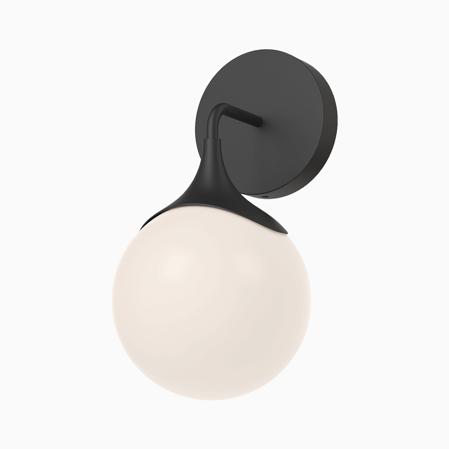 Sylvia 12" 1 Light Wall/Vanity Light in Matte Black/Opal Matte Glass