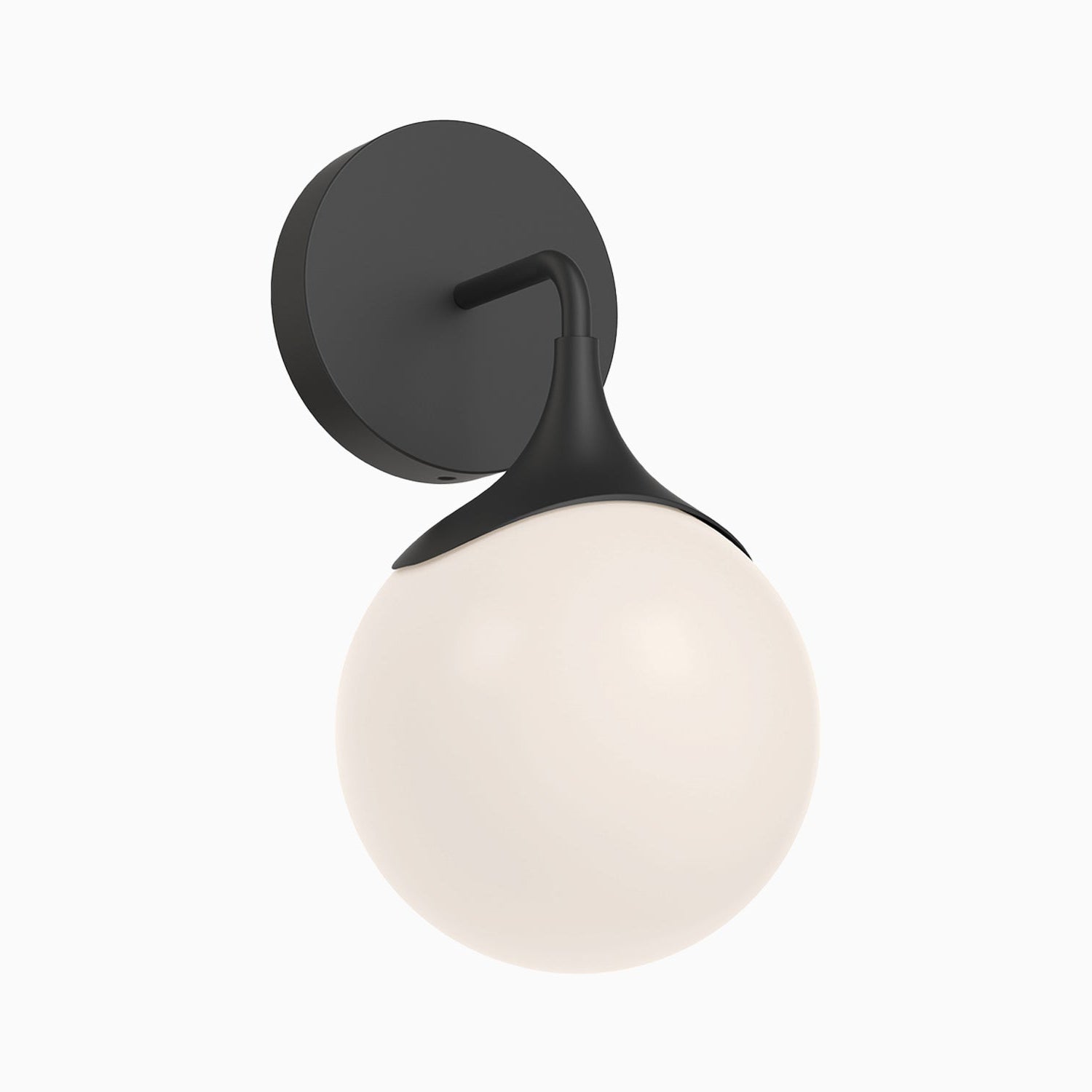 Sylvia 12" 1 Light Wall/Vanity Light in Matte Black/Opal Matte Glass