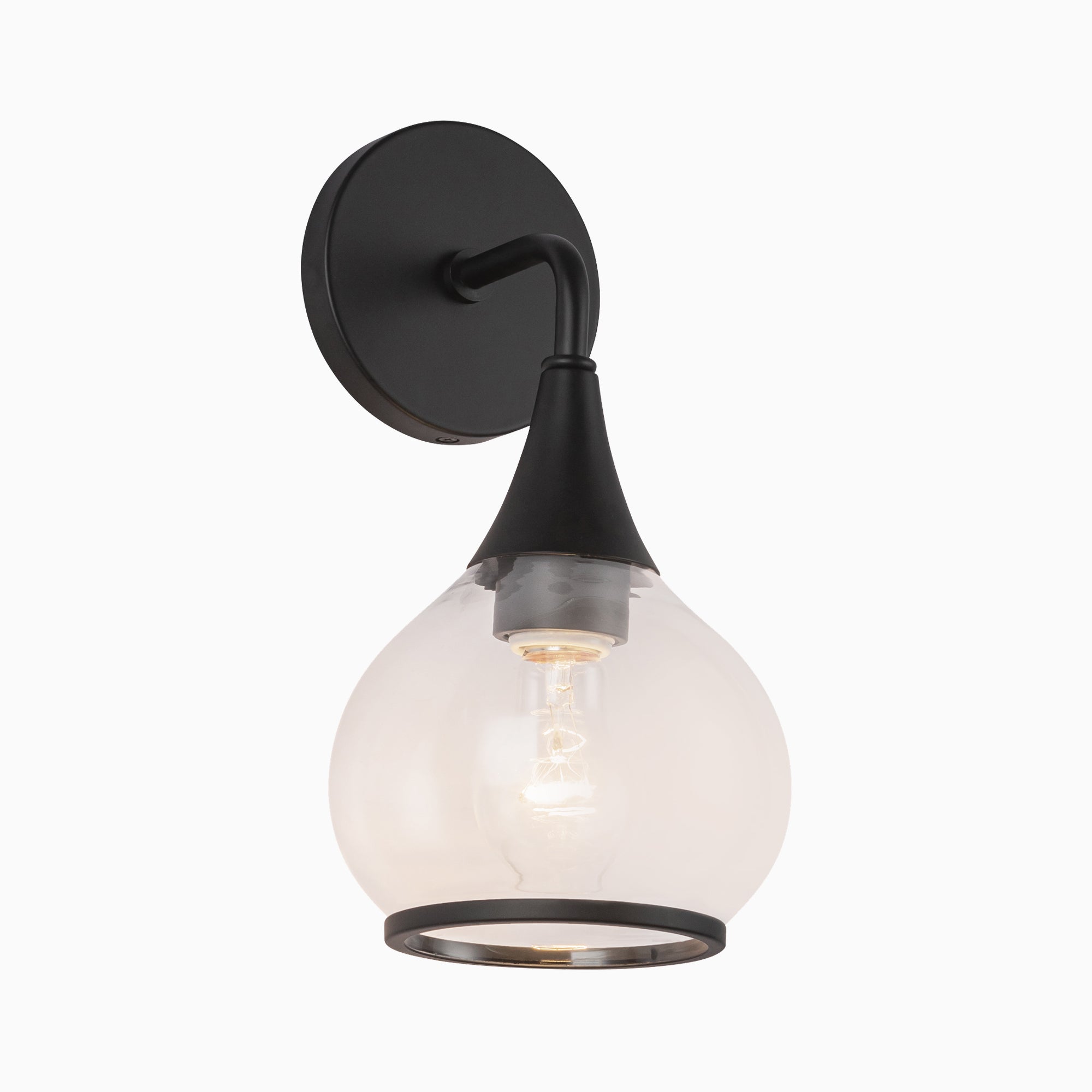 Eleanor 6" 1 Light Wall/Vanity Light in Clear Glass/Matte Black