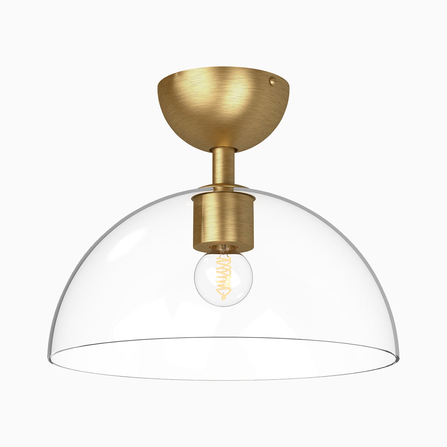 Merrill 12" 1 Light Semi-Flush Mount in Brushed Gold/Clear Glass