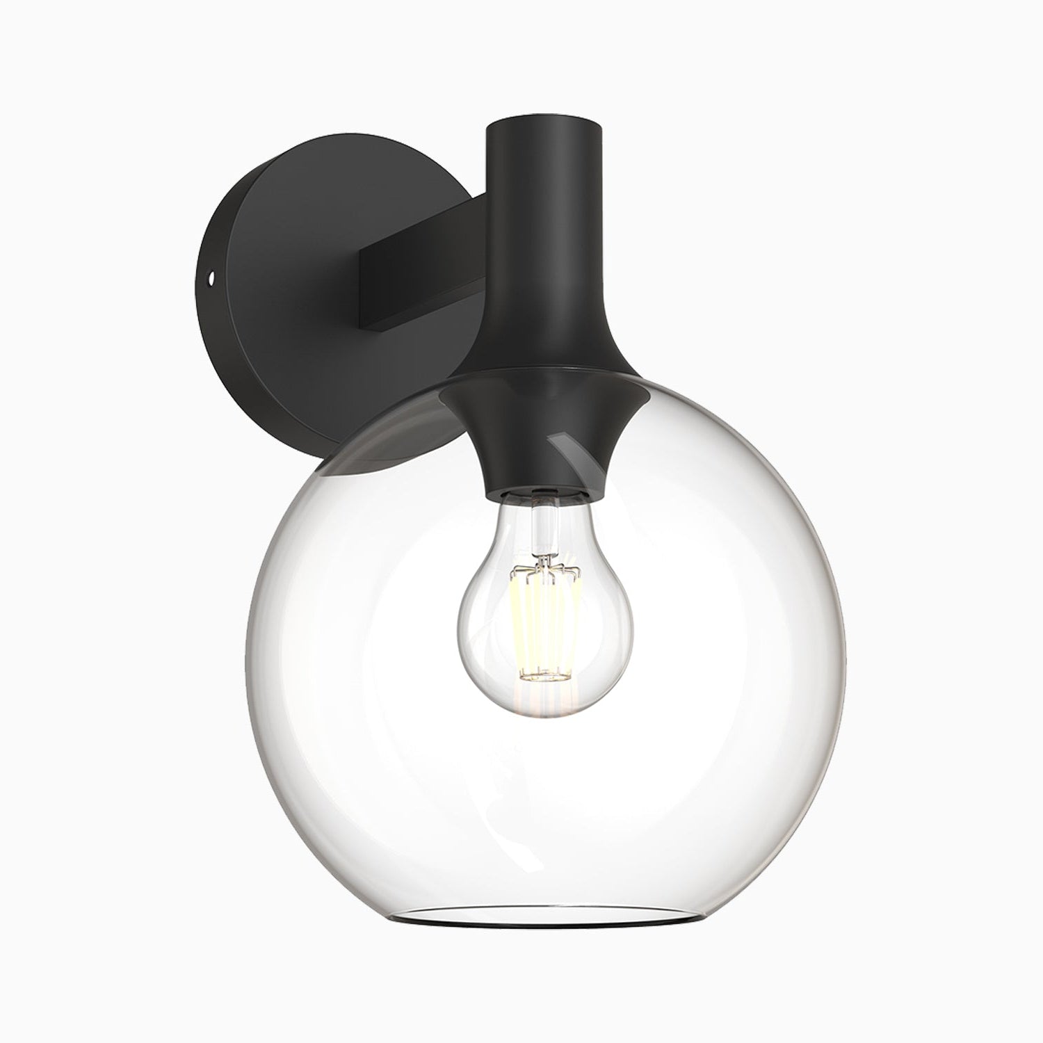 Wanda 8" 1 Light Wall/Vanity Light in Clear Glass/Matte Black