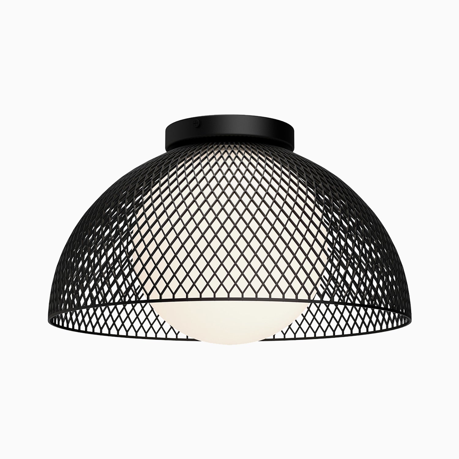 Colleen 12" 1 Light Flush Mount in Matte Black/Opal Matte Glass