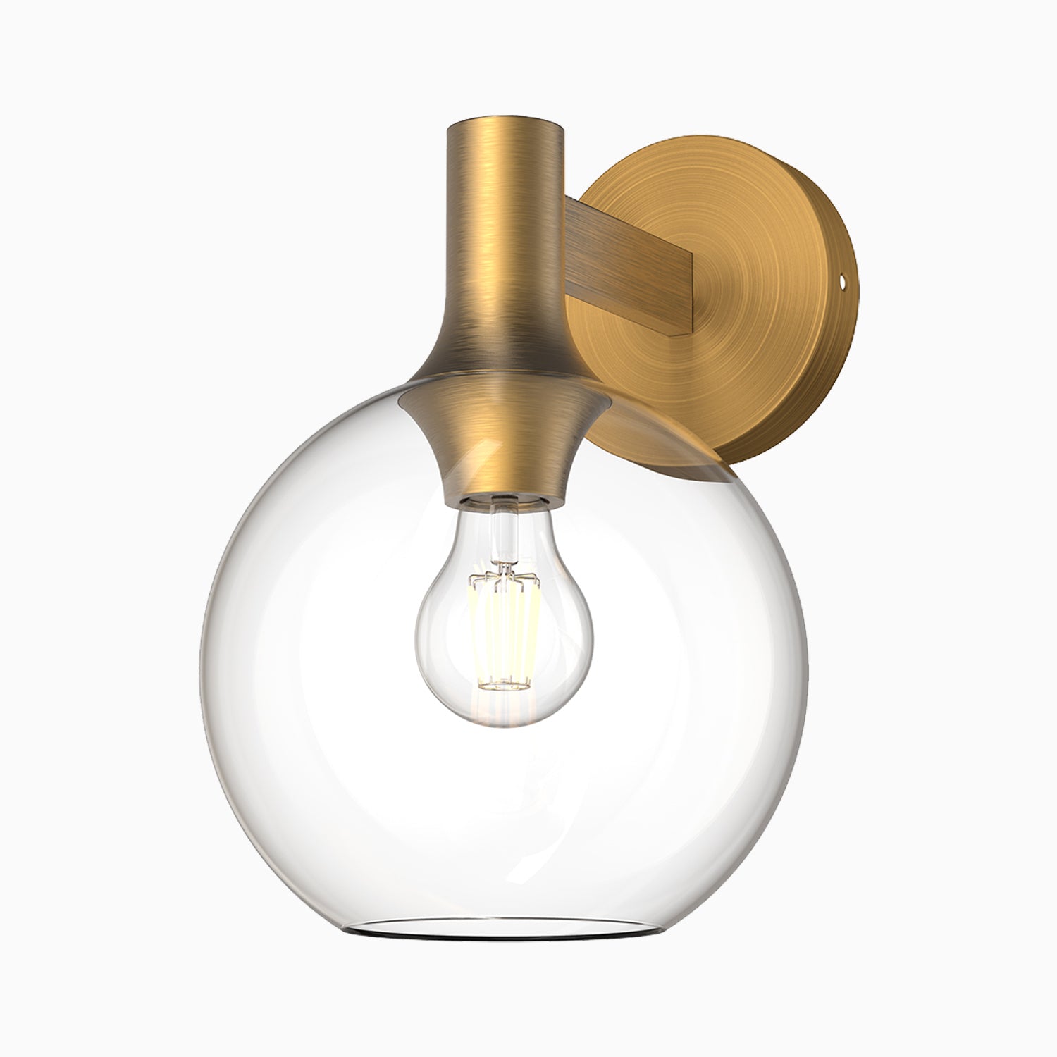 Wanda 8" 1 Light Wall/Vanity Light in Aged Gold/Clear Glass