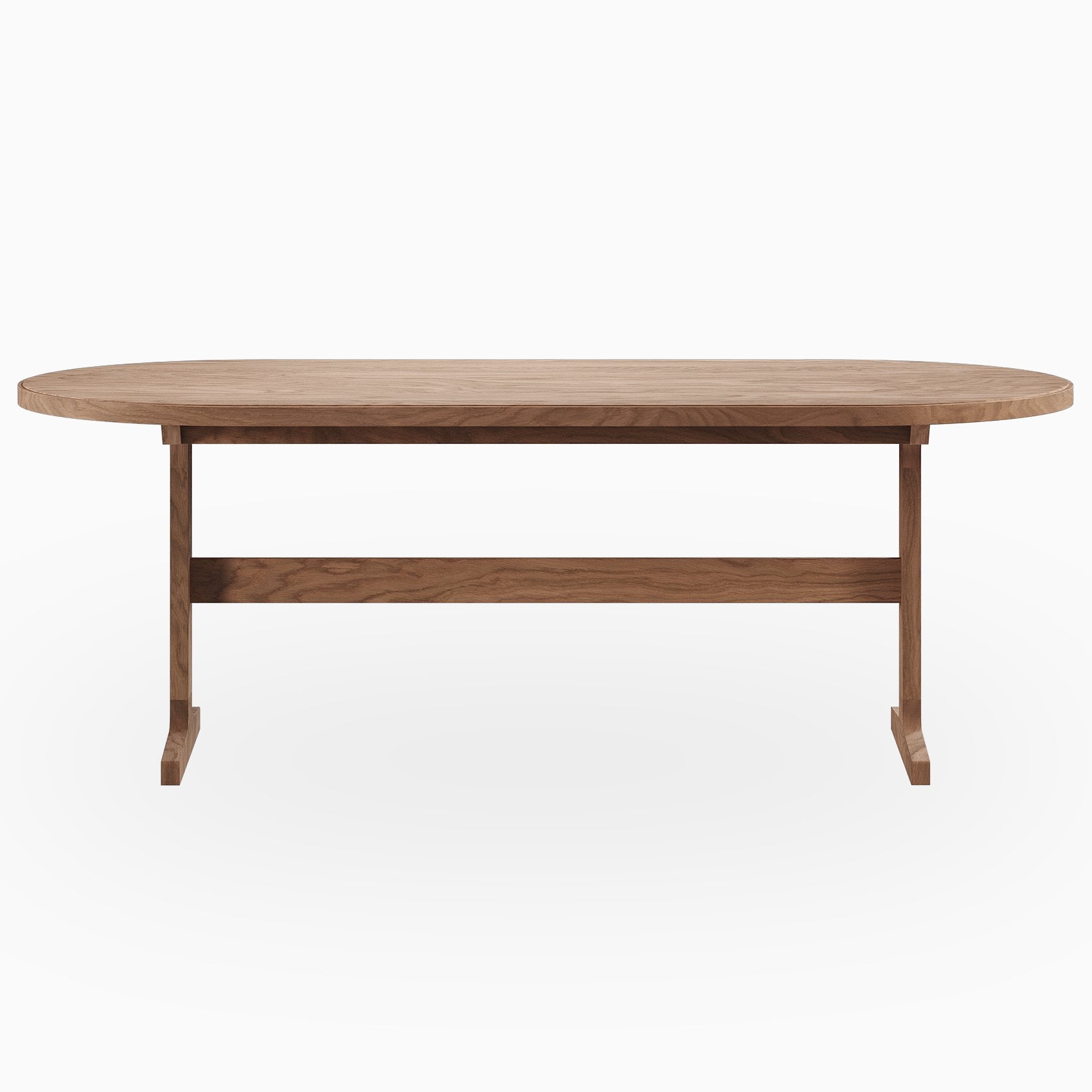 Fleurin Walnut Oval Dining Table in Matte, 84"
