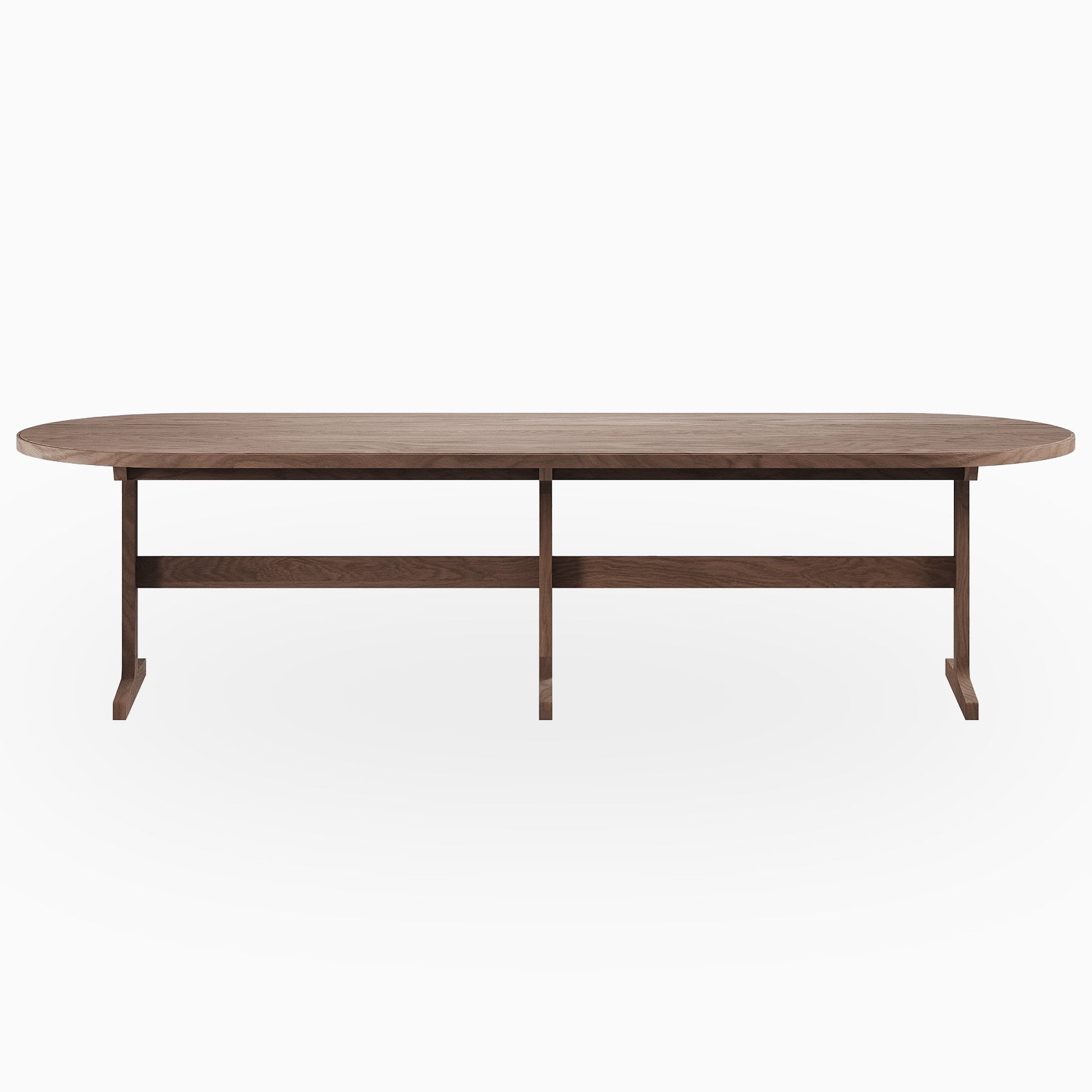 Fleurin Walnut Oval Dining Table in Matte, 120"