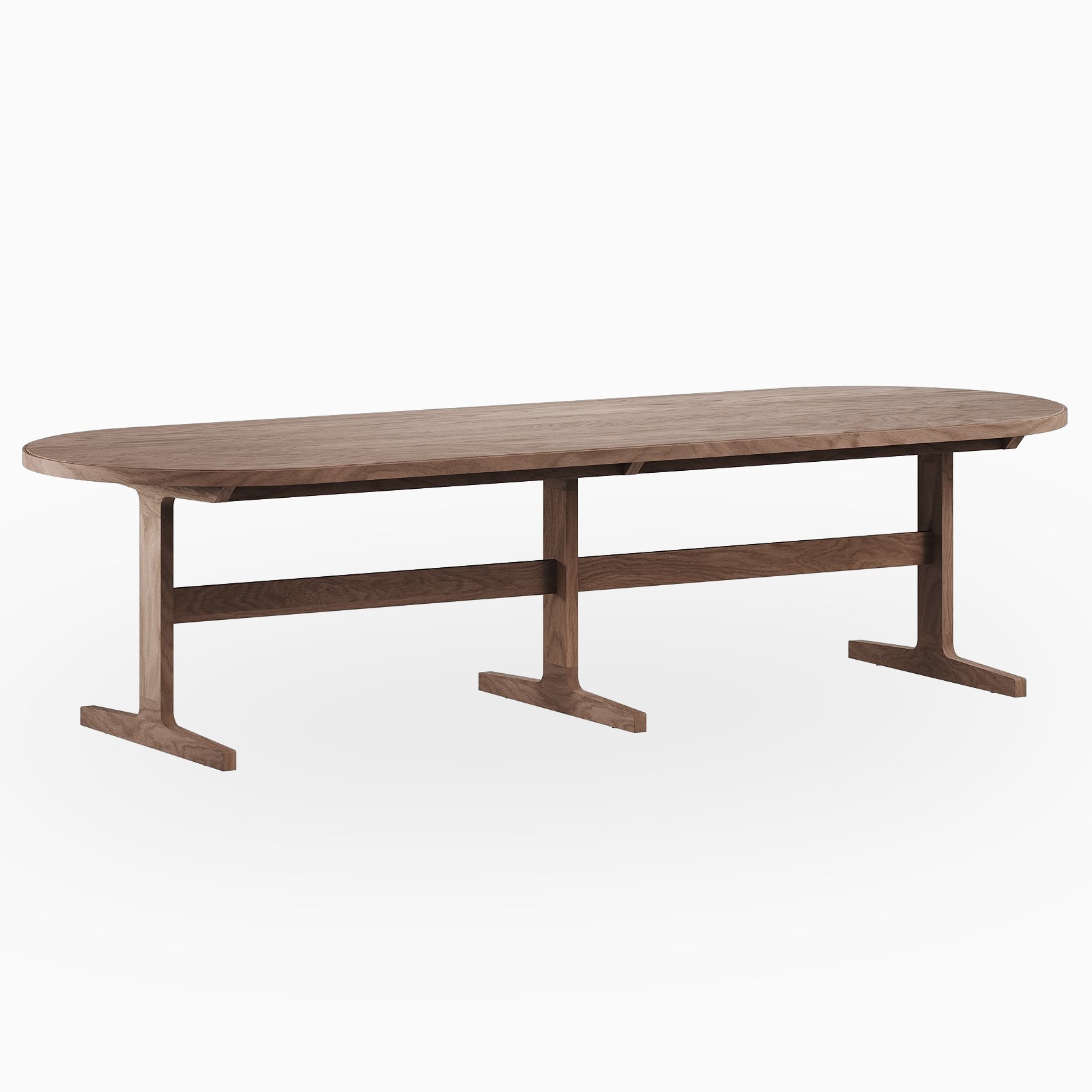 Fleurin Walnut Oval Dining Table in Matte, 120"