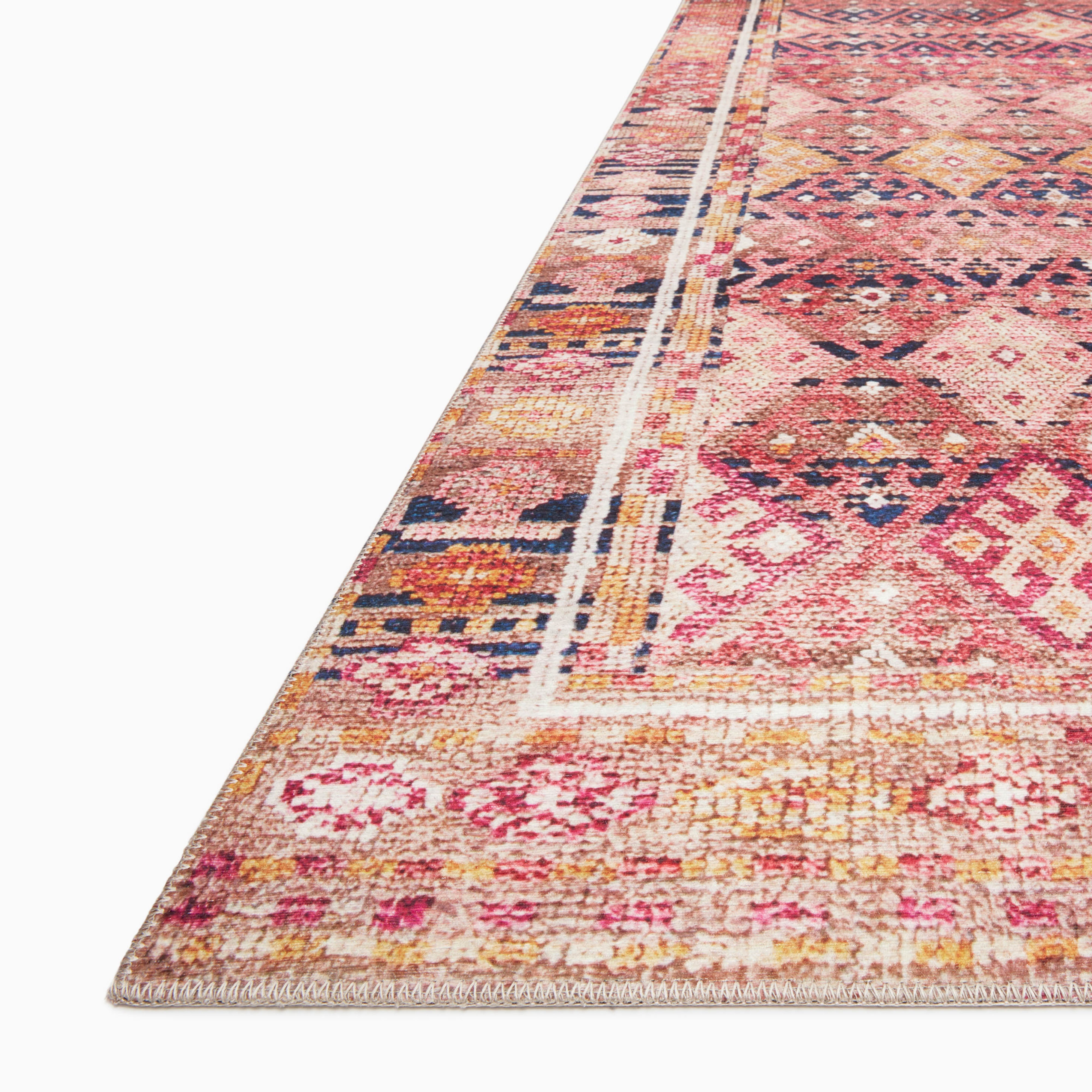 Hutchinson Polyester Face Rug in Blush / Multi