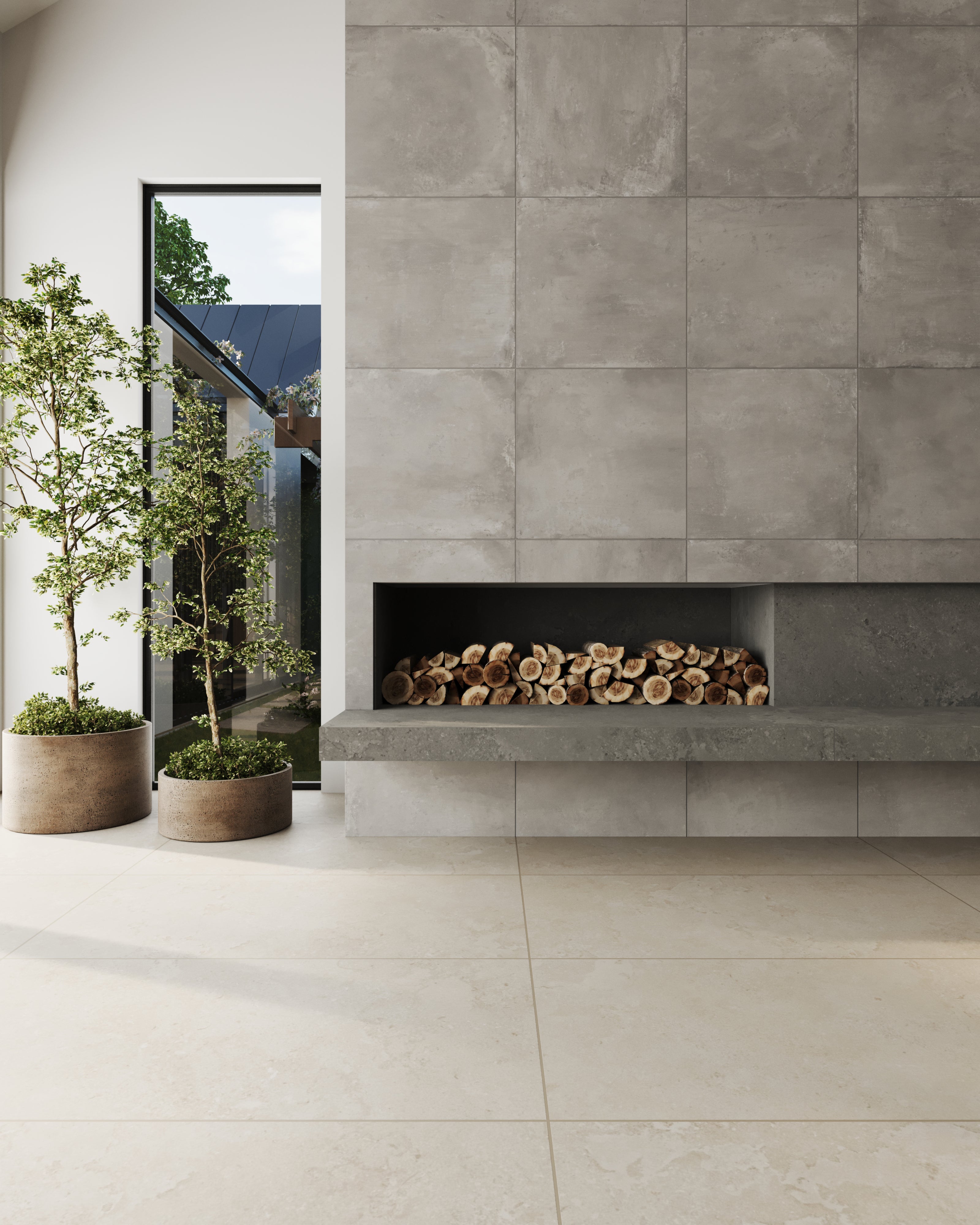 Ramsey 24x24 Matte Porcelain Tile in Smoke