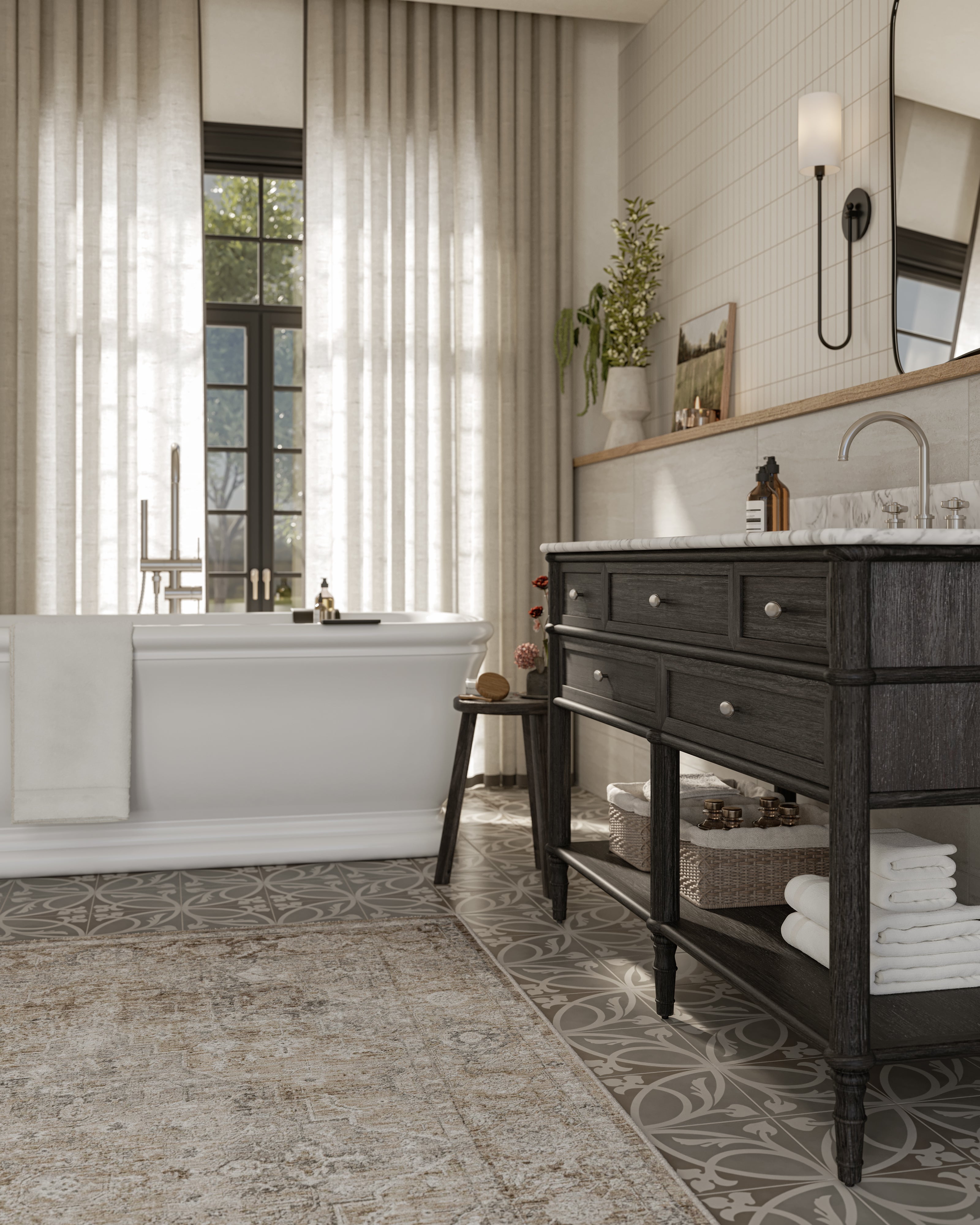 Haverford Rug in Ecru / Mist