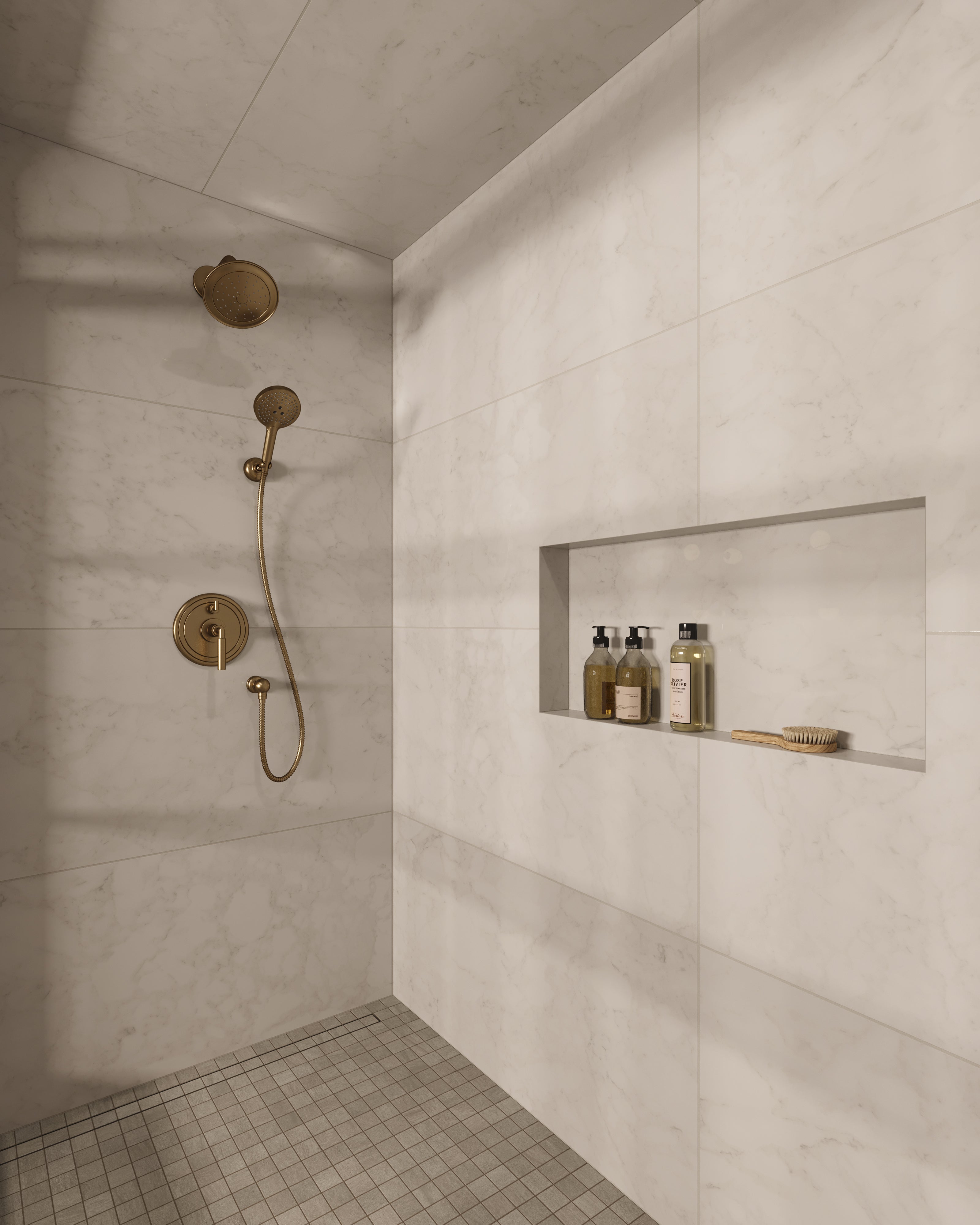 Aniston 24x48 Polished Porcelain Tile in Carrara Bianco