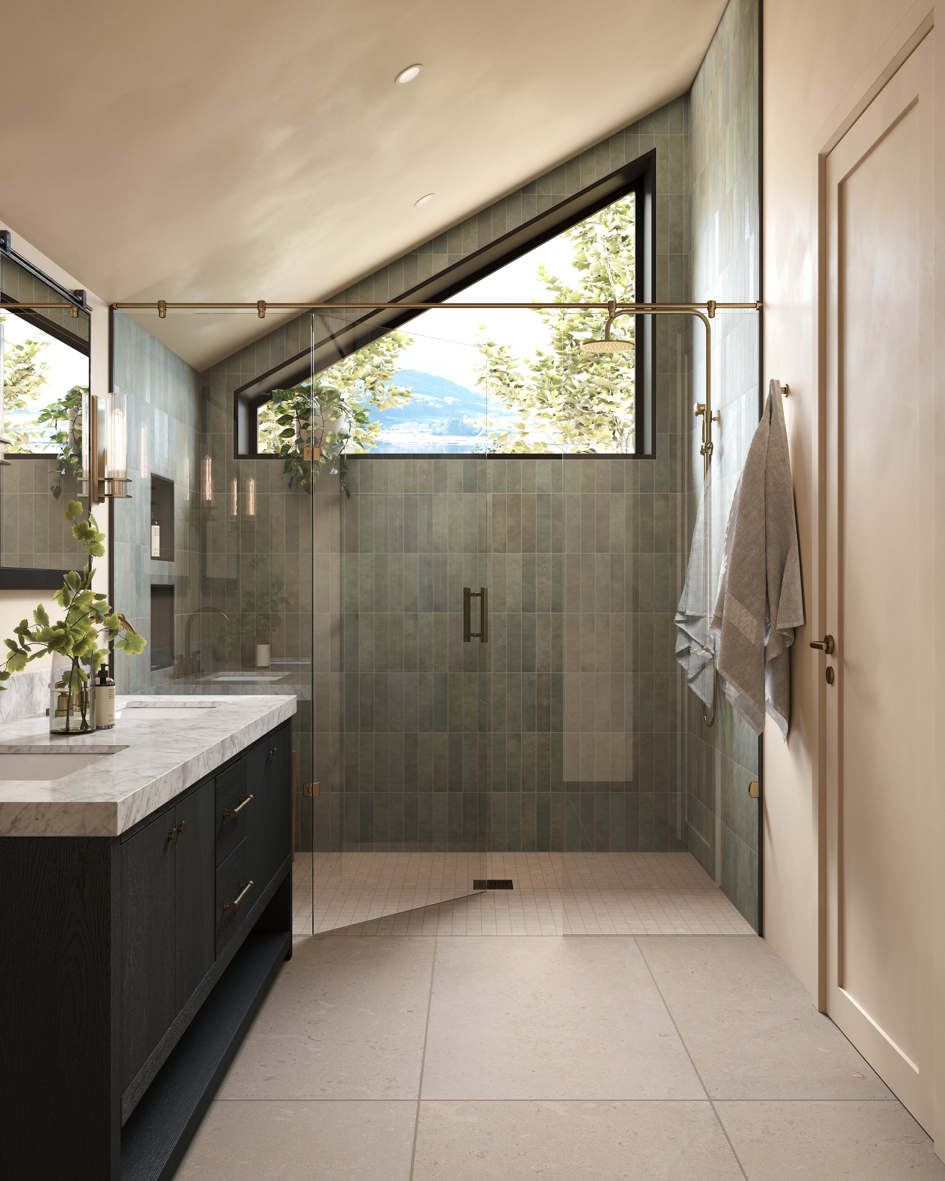 Juliet 2.5x10 Matte Porcelain Tile in Olive