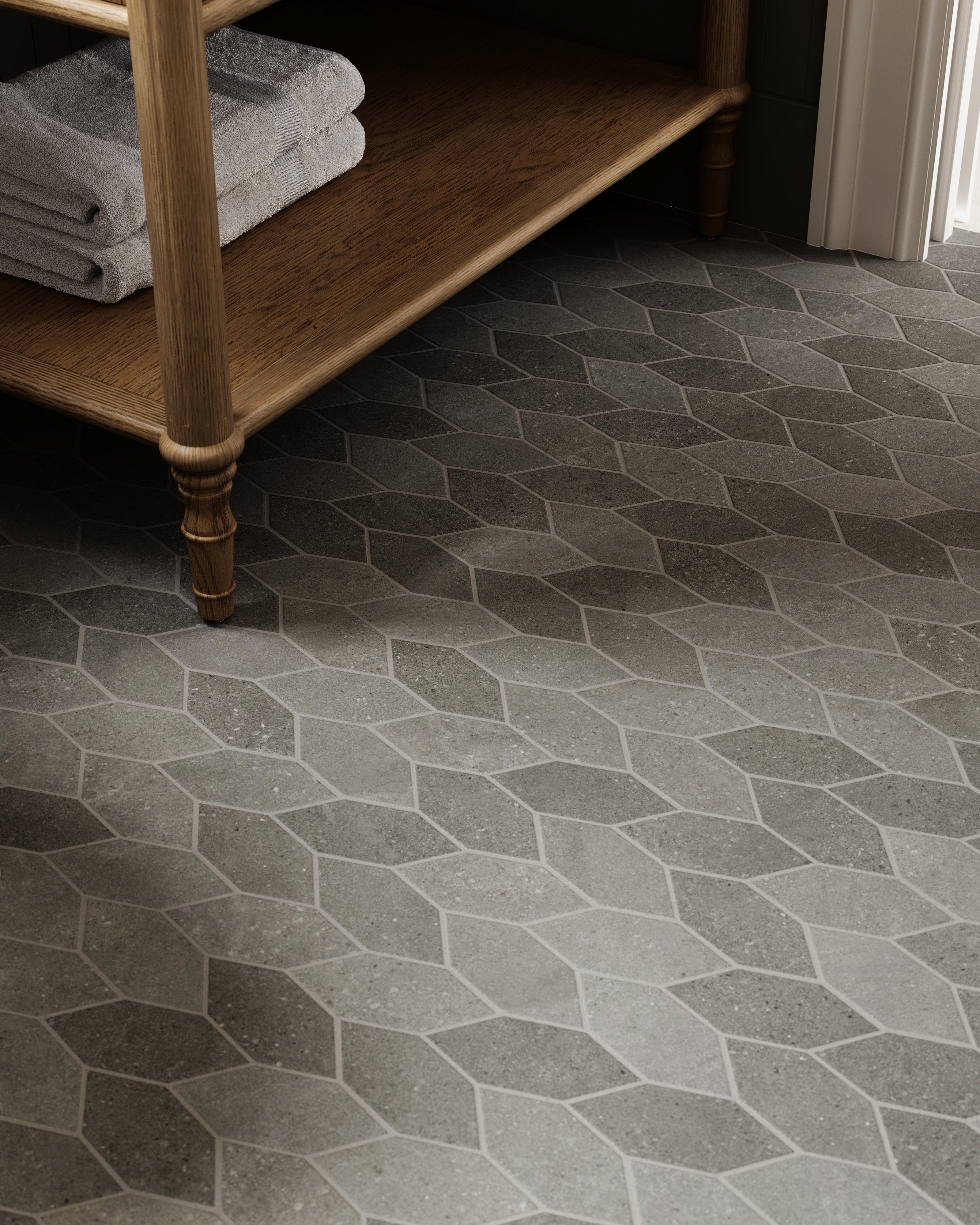 Shea 12.5x15 Matte Porcelain Leaf Mosaic Tile in Cool Blend