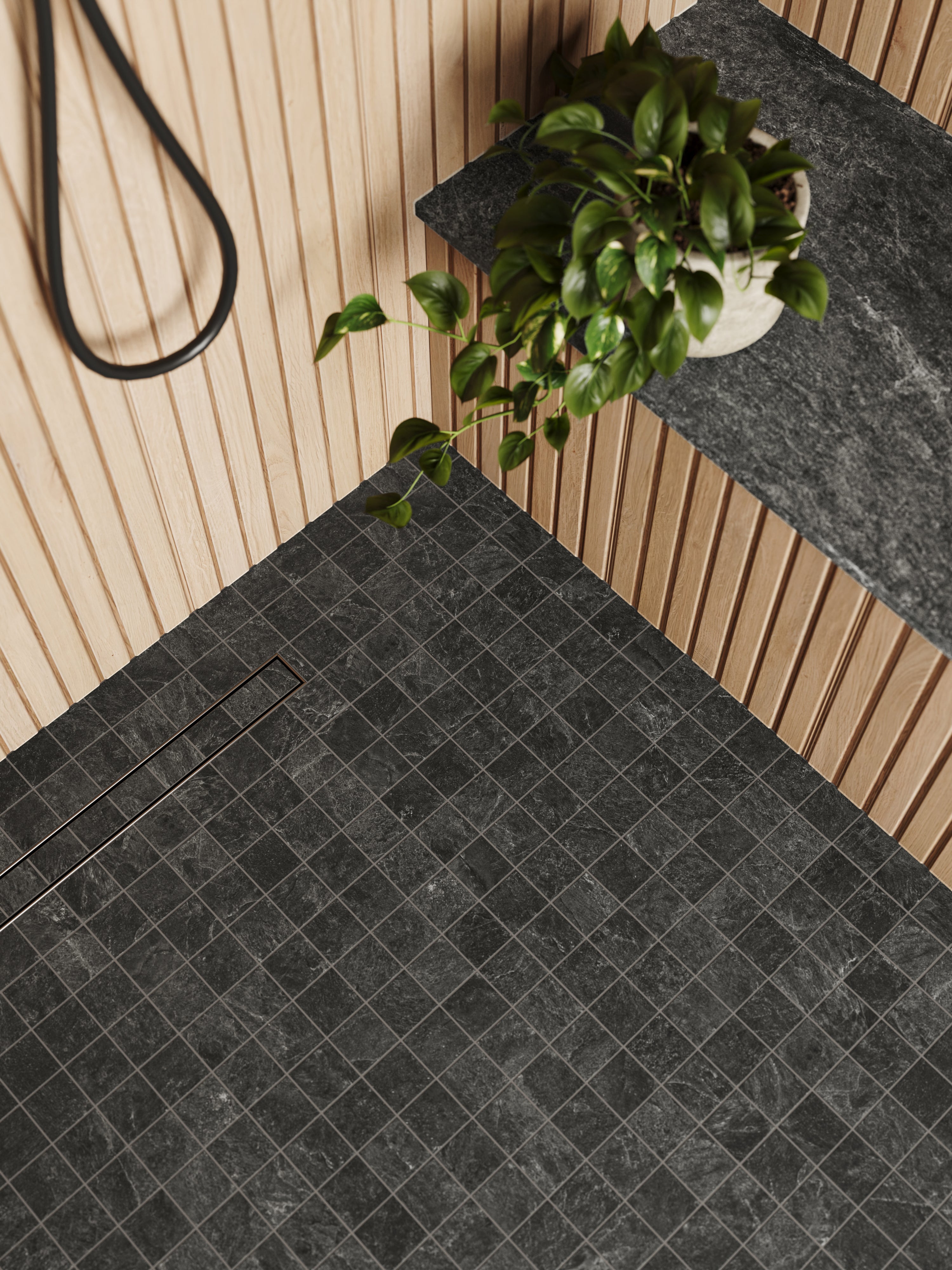 Dawson 2x2 Matte Porcelain Mosaic Tile in Charcoal