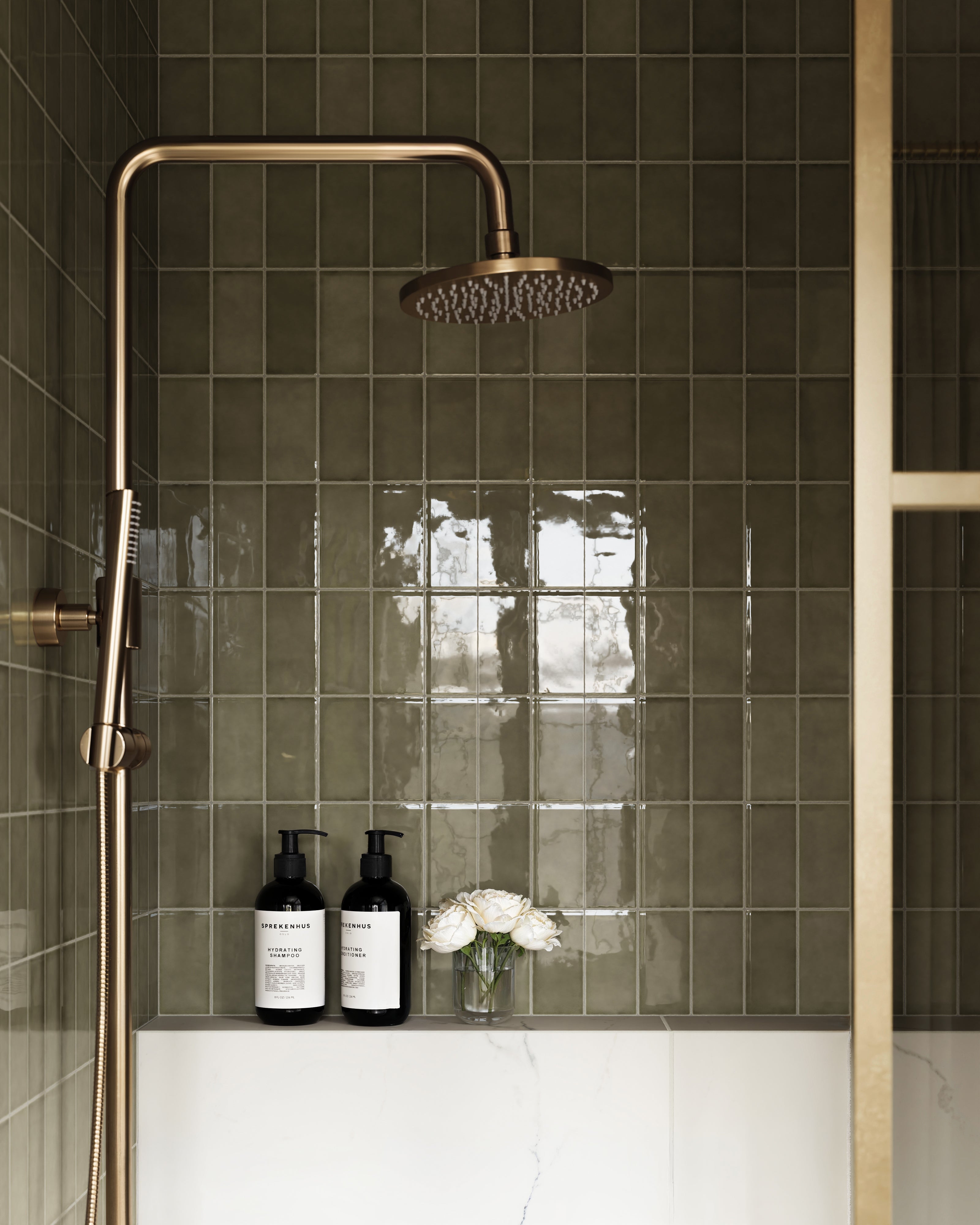 Mikayla 2.5x5 Glossy Ceramic Tile in Olive