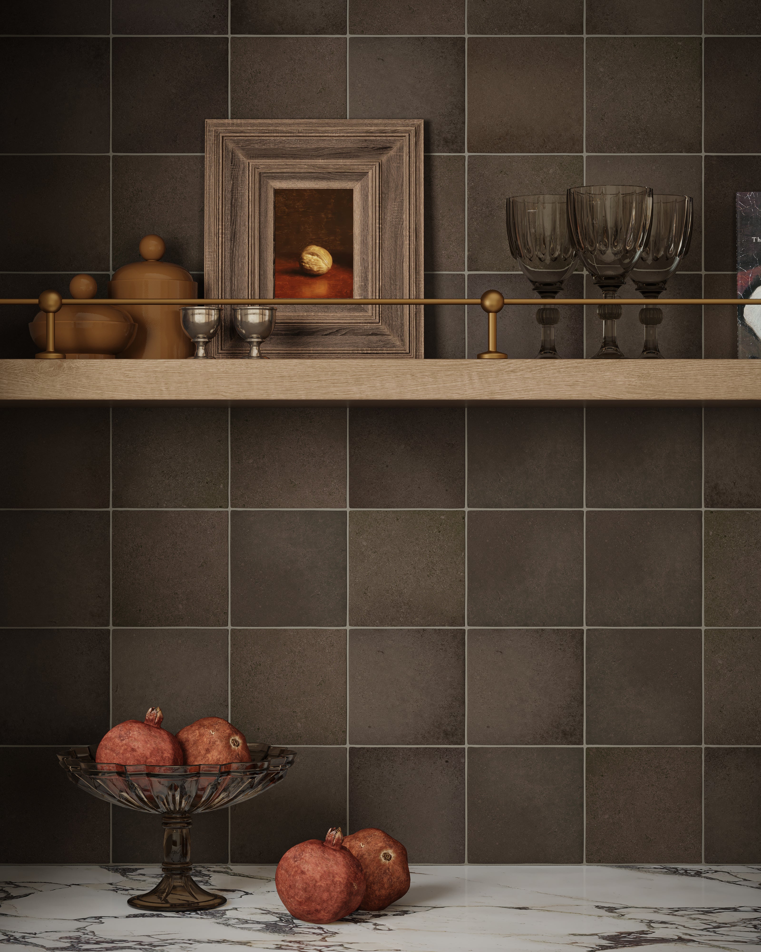 Ellie 5x5 Matte Ceramic Tile in Smoke