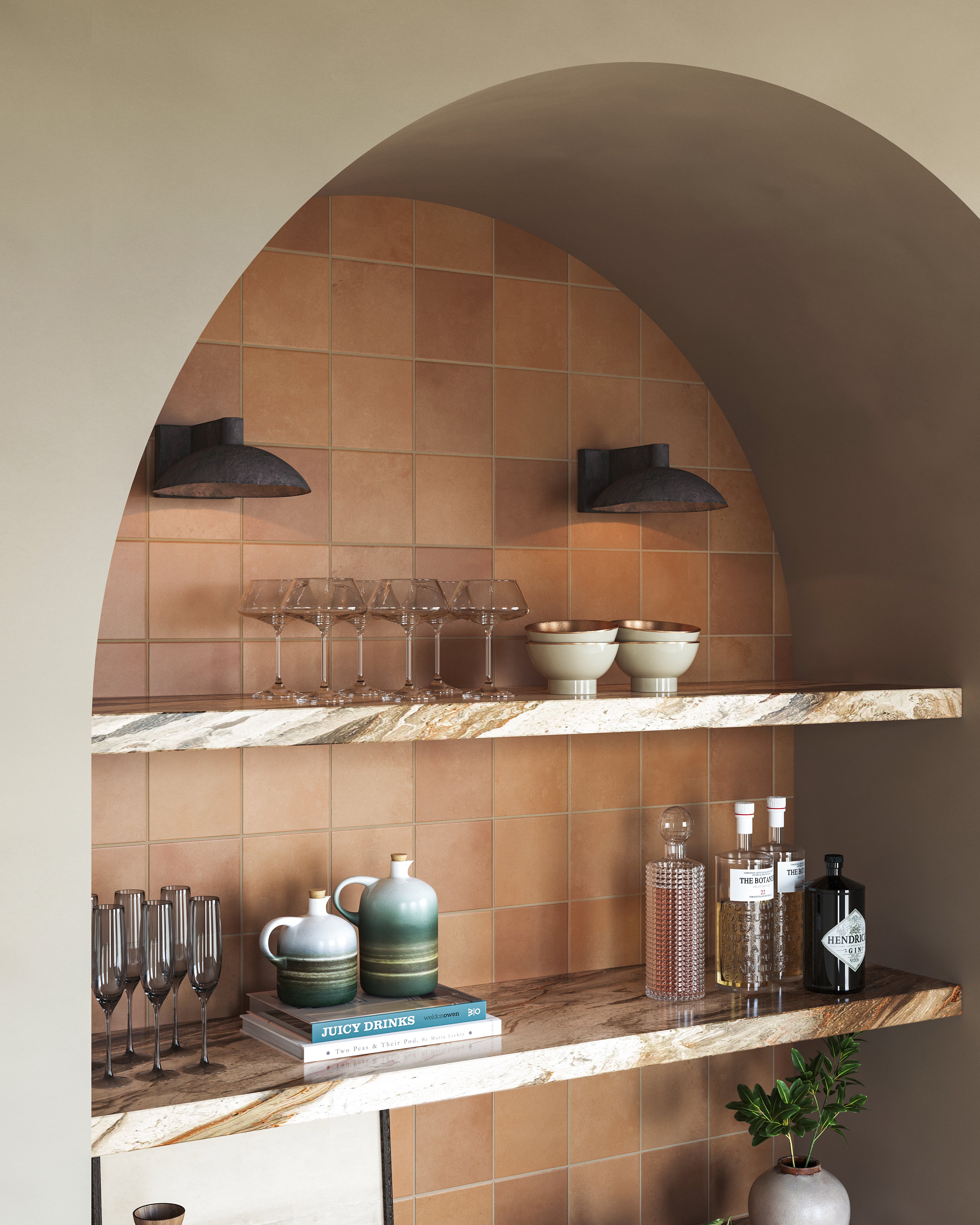 Makenna 6x6 Matte Porcelain Tile in Cotto