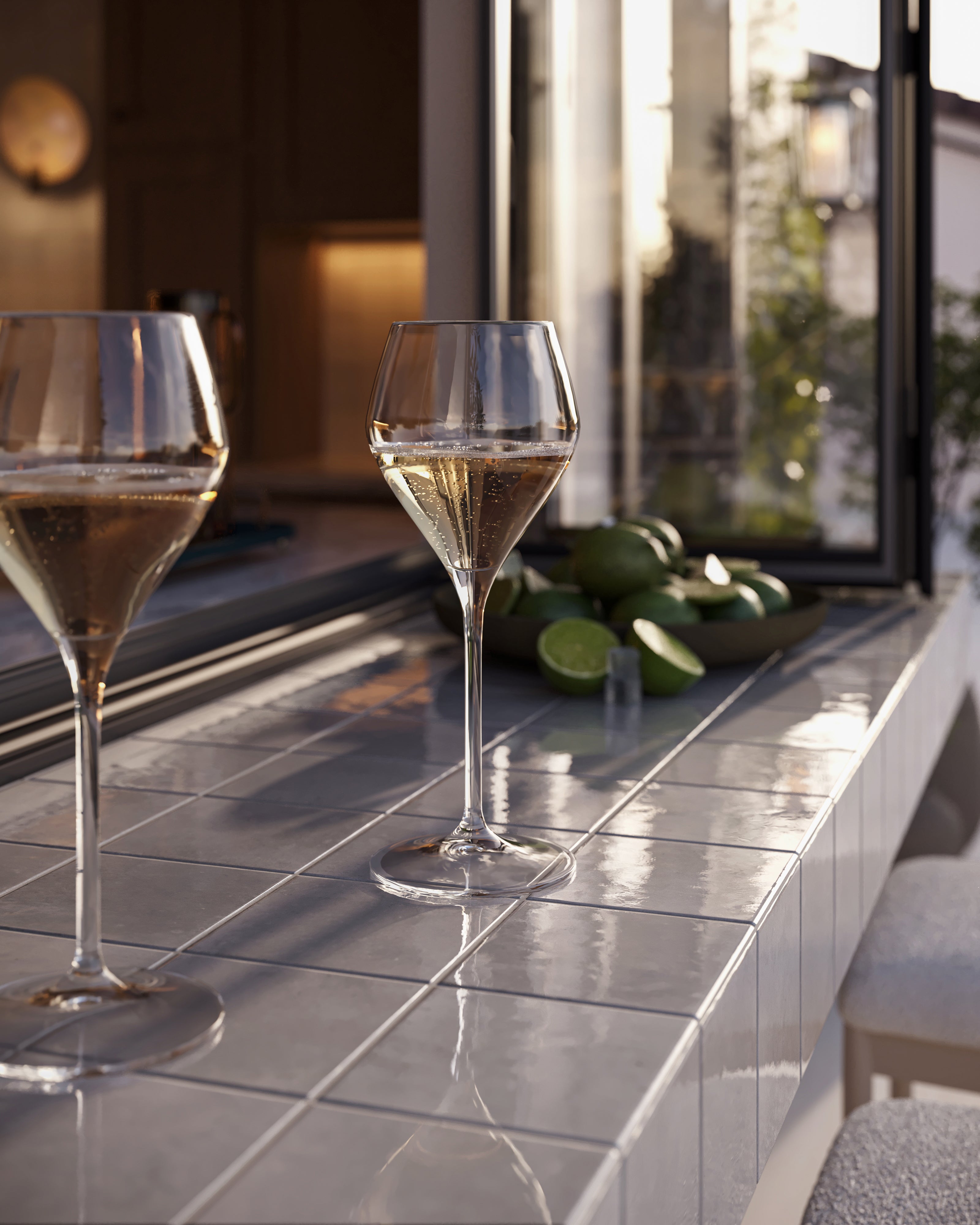 Makenna 6x6 Glossy Porcelain Tile in Pebble